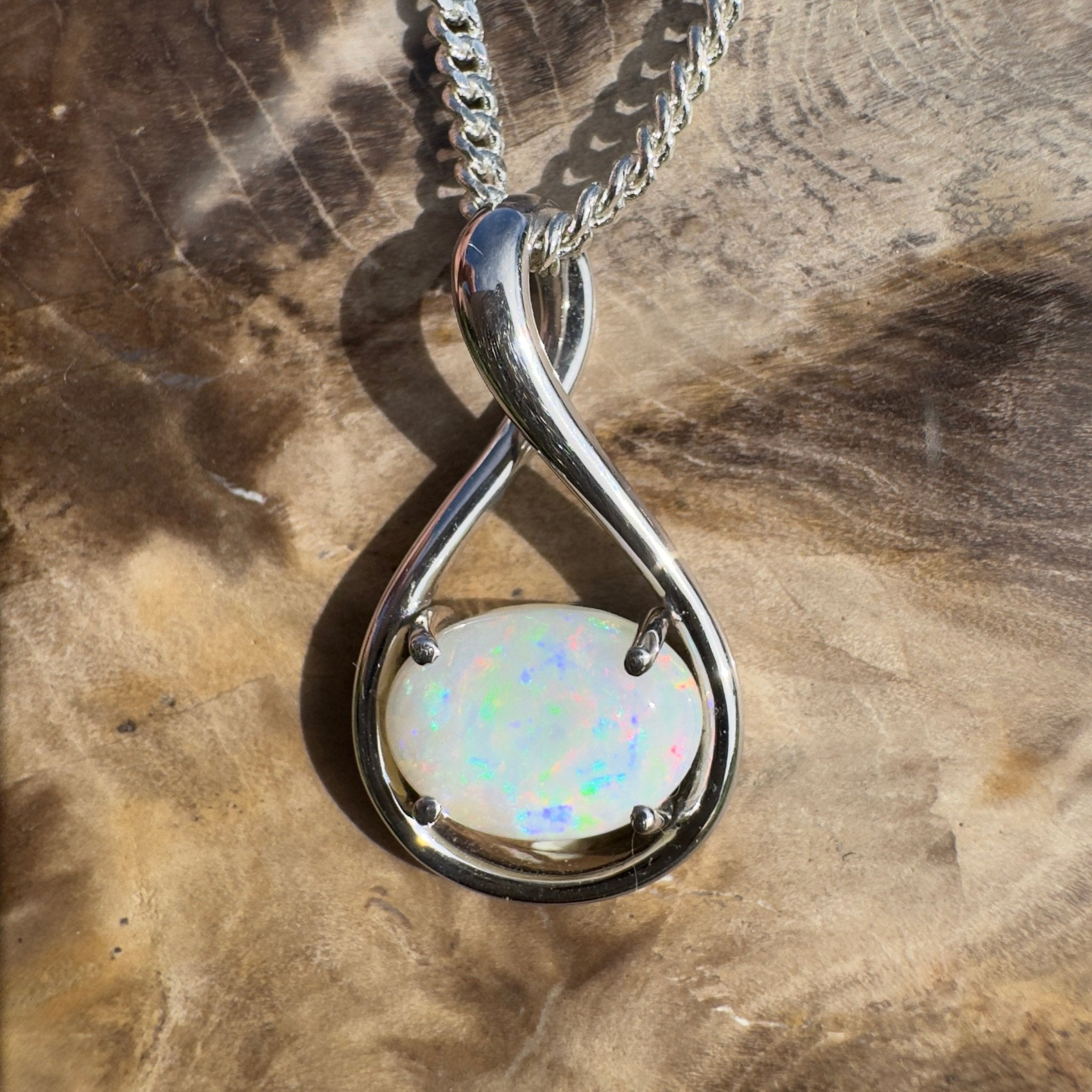 Spencer Gulf Drift – 1.3ct Coober Pedy Opal 925 Silver Pendant