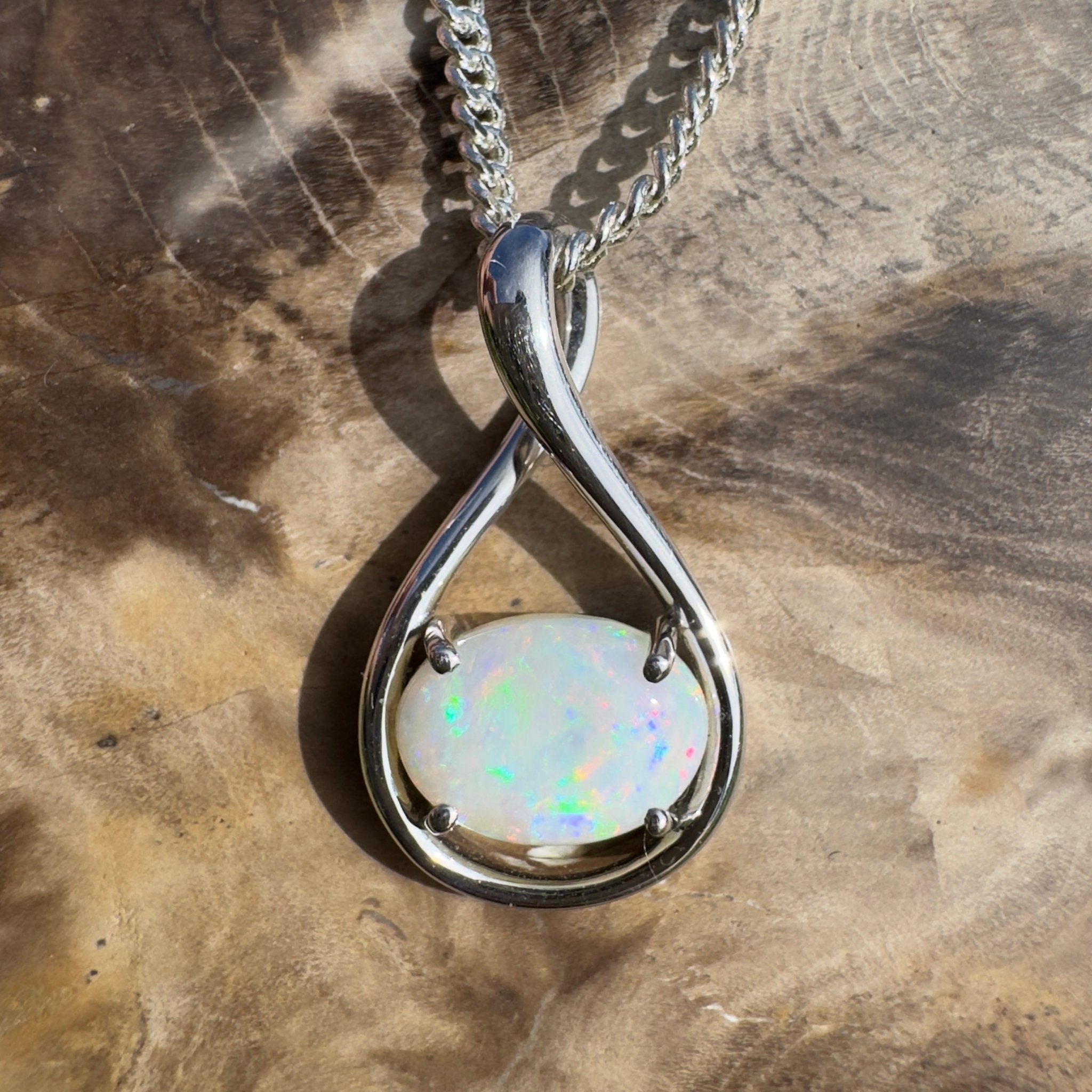 Spencer Gulf Drift – 1.3ct Coober Pedy Opal 925 Silver Pendant