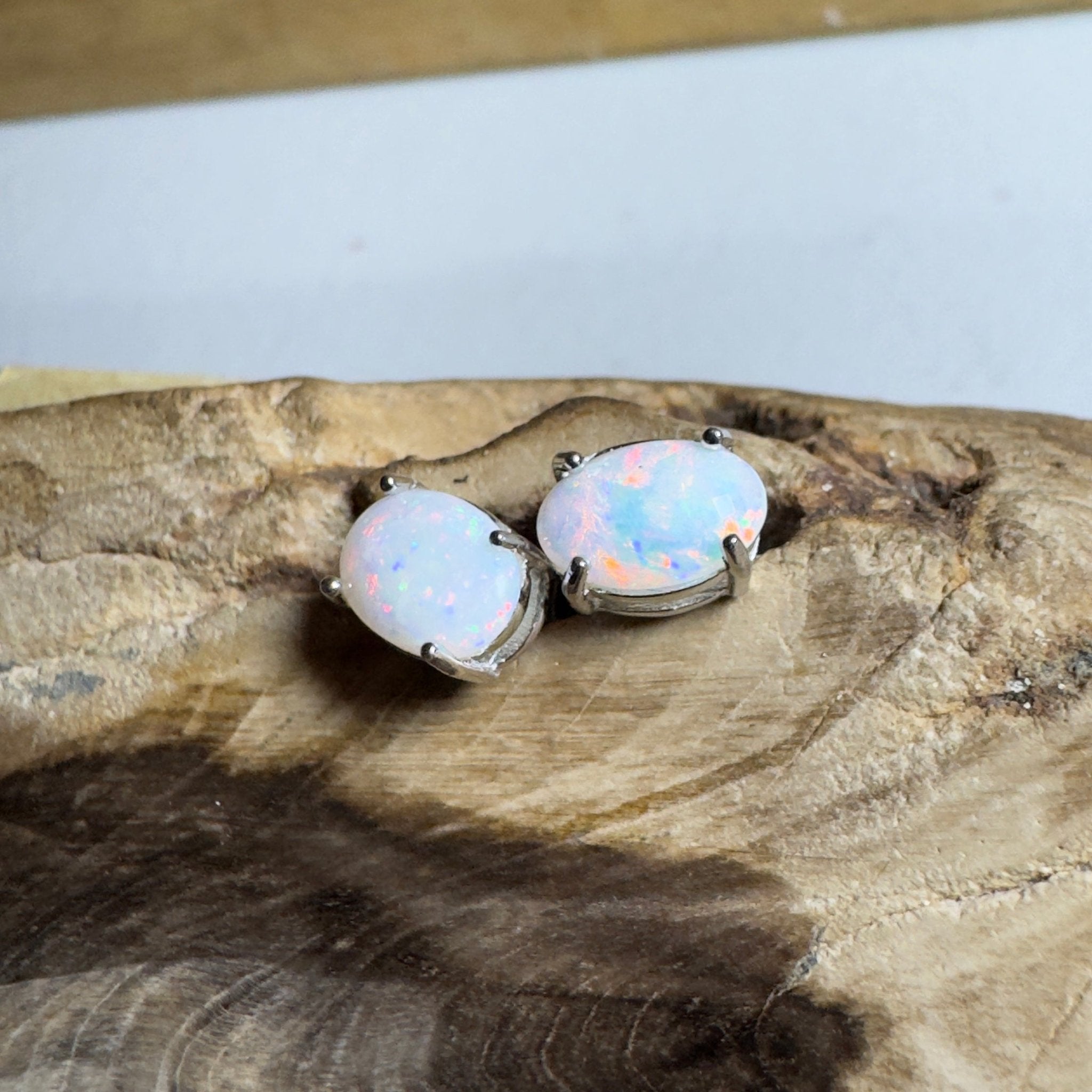 Stellar Bloom Studs ~ 1.2ct Coober Pedy Opal Sterling Silver Earrings