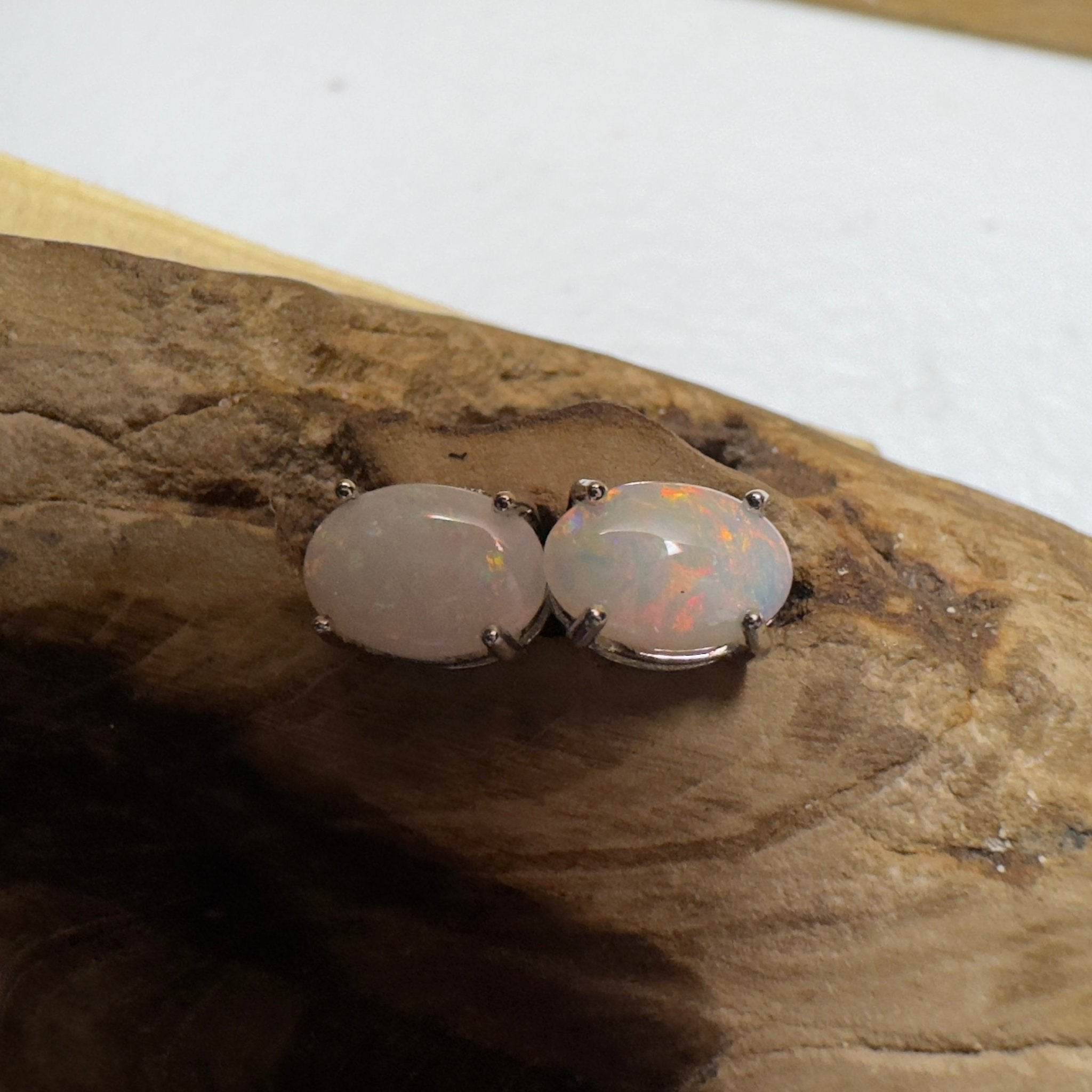 Stellar Bloom Studs ~ 1.2ct Coober Pedy Opal Sterling Silver Earrings