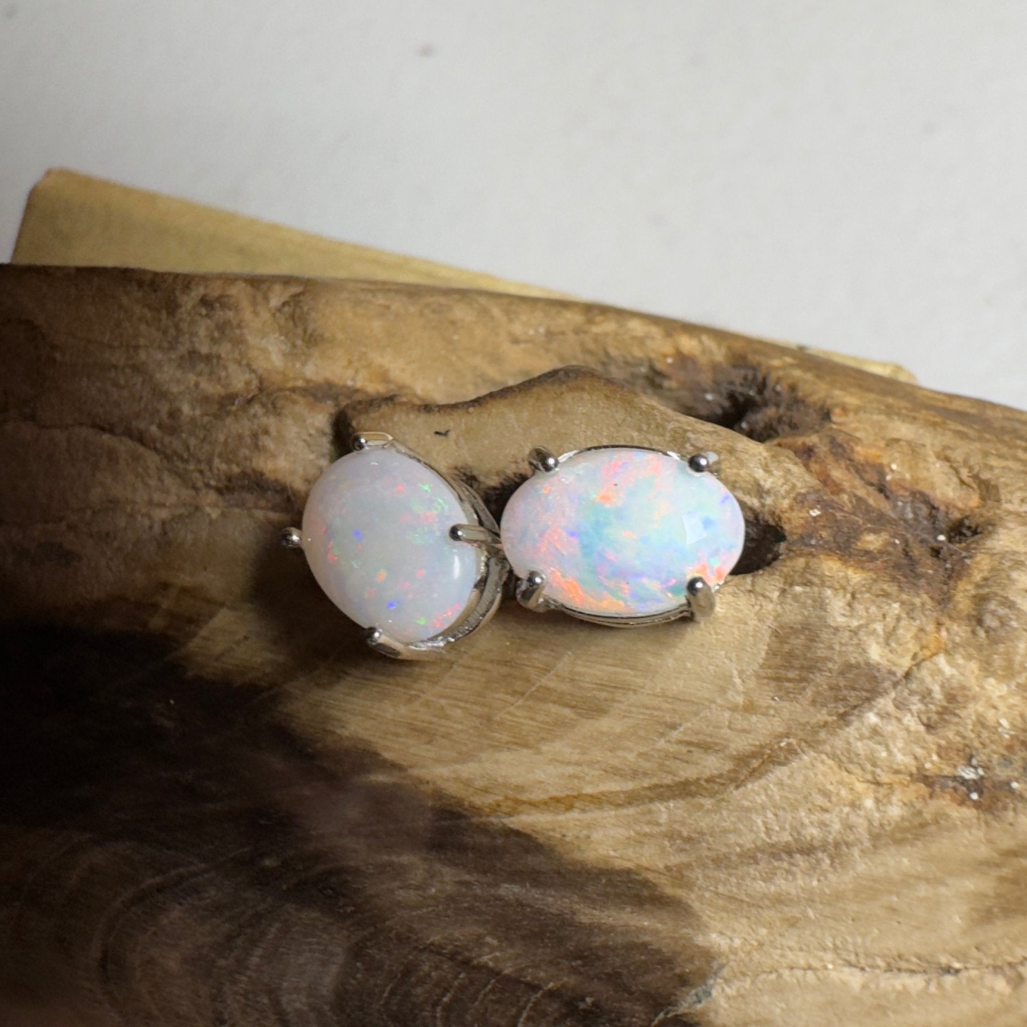Stellar Bloom Studs ~ 1.2ct Coober Pedy Opal Sterling Silver Earrings