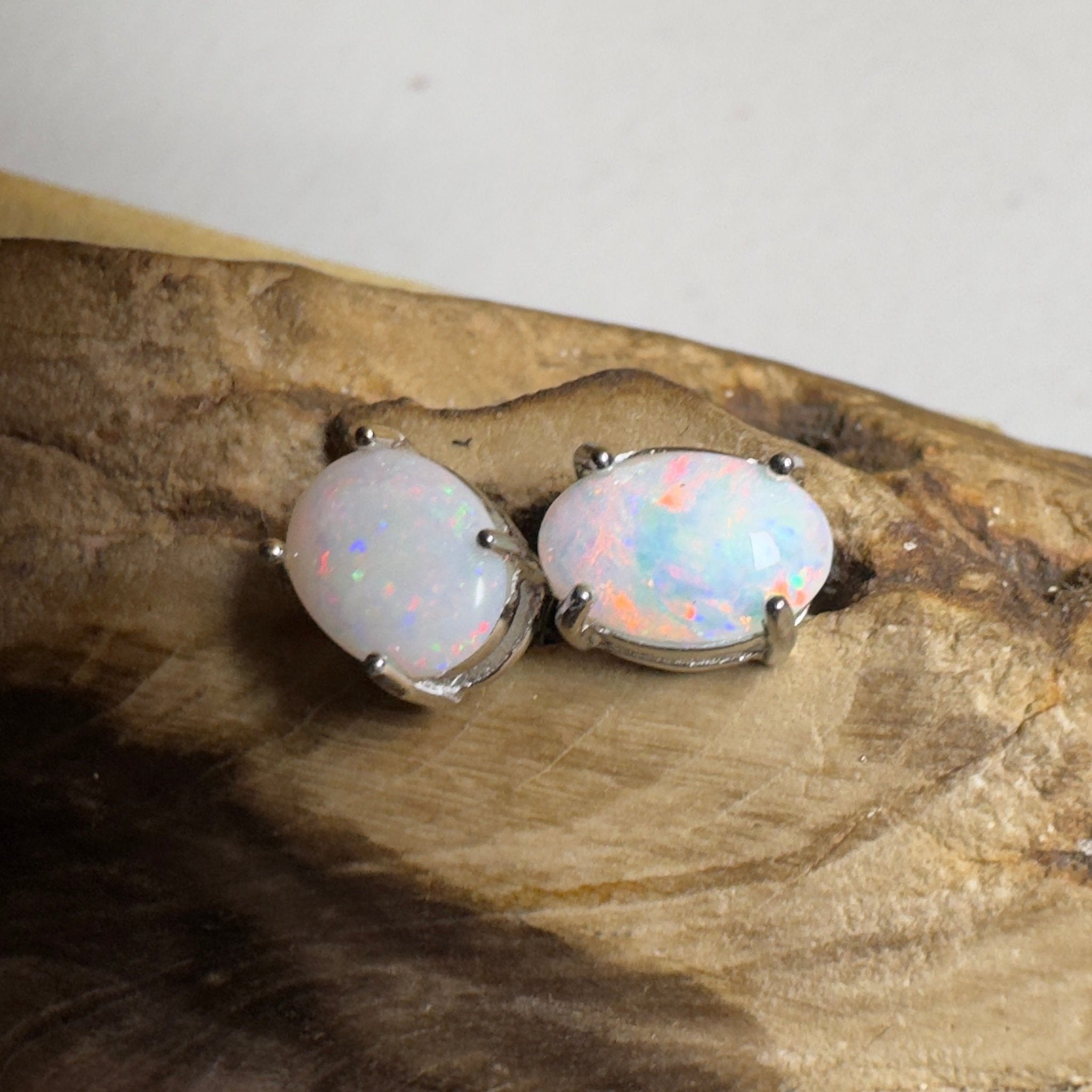 Stellar Bloom Studs ~ 1.2ct Coober Pedy Opal Sterling Silver Earrings