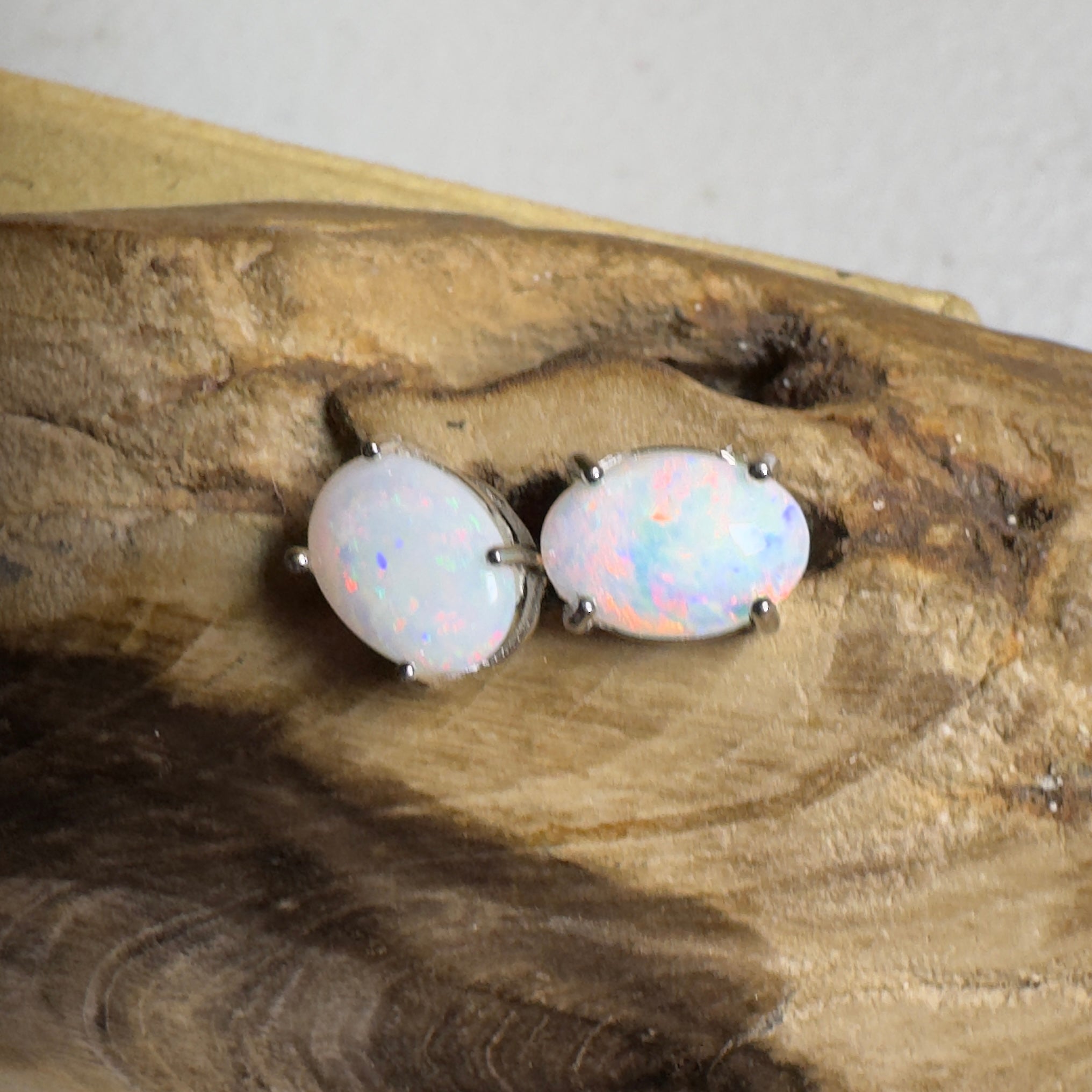 Stellar Bloom Studs ~ 1.2ct Coober Pedy Opal Sterling Silver Earrings