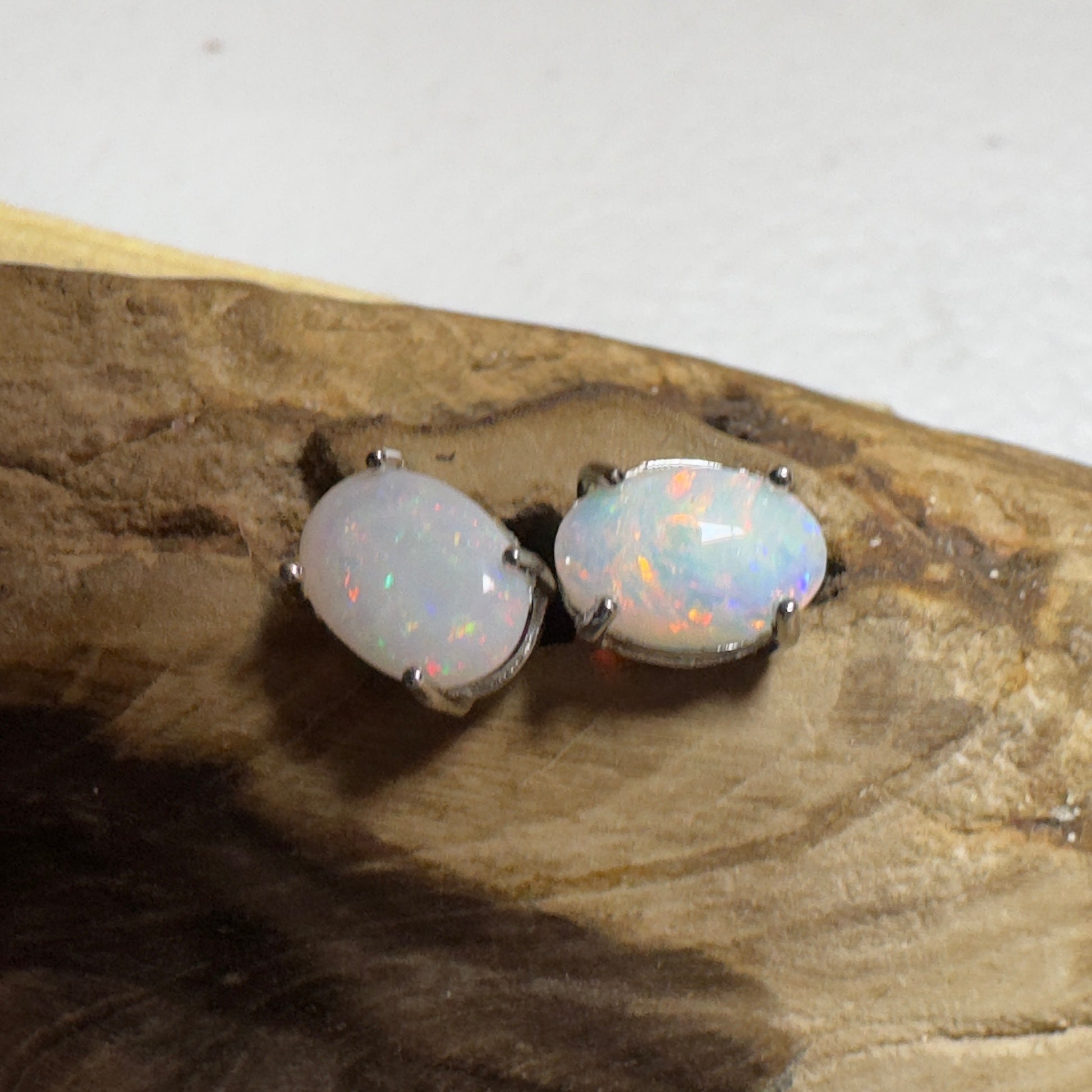 Stellar Bloom Studs ~ 1.2ct Coober Pedy Opal Sterling Silver Earrings