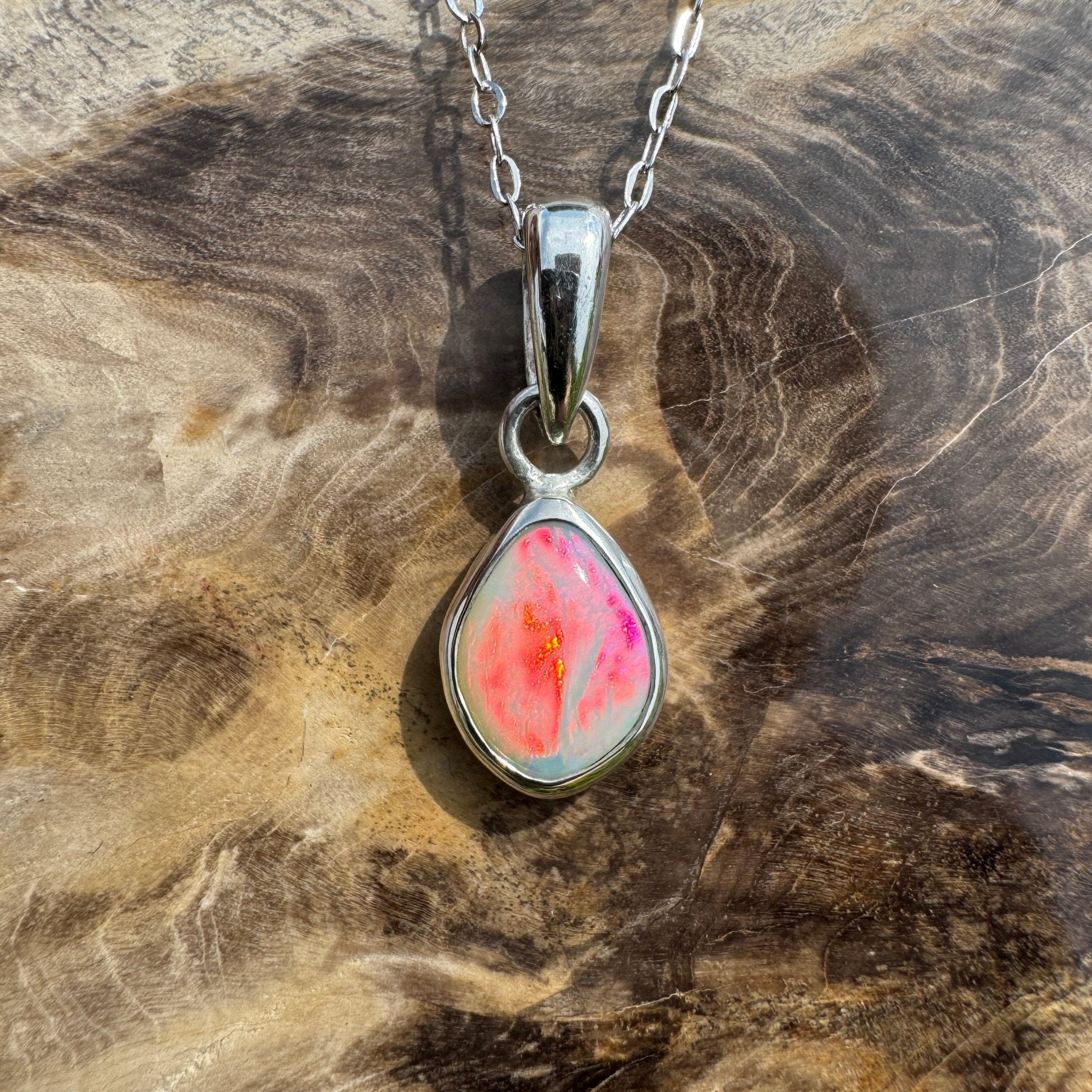 Stradbroke Sunset ~ 2ct Coober Pedy Opal 925 Silver Pendant