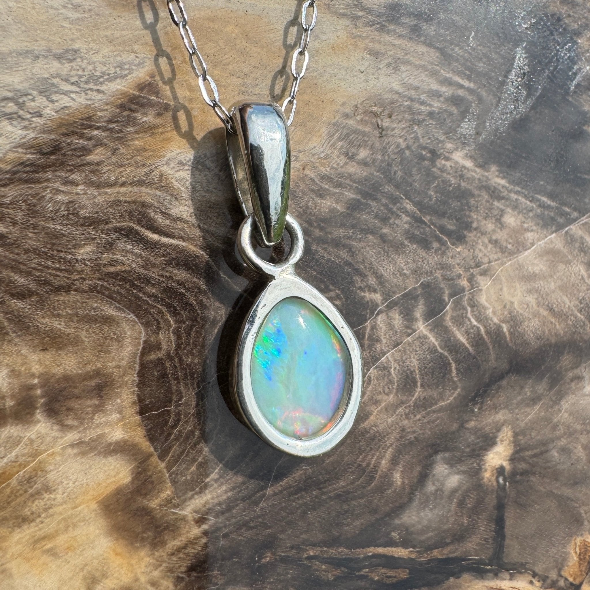 Stradbroke Sunset ~ 2ct Coober Pedy Opal 925 Silver Pendant