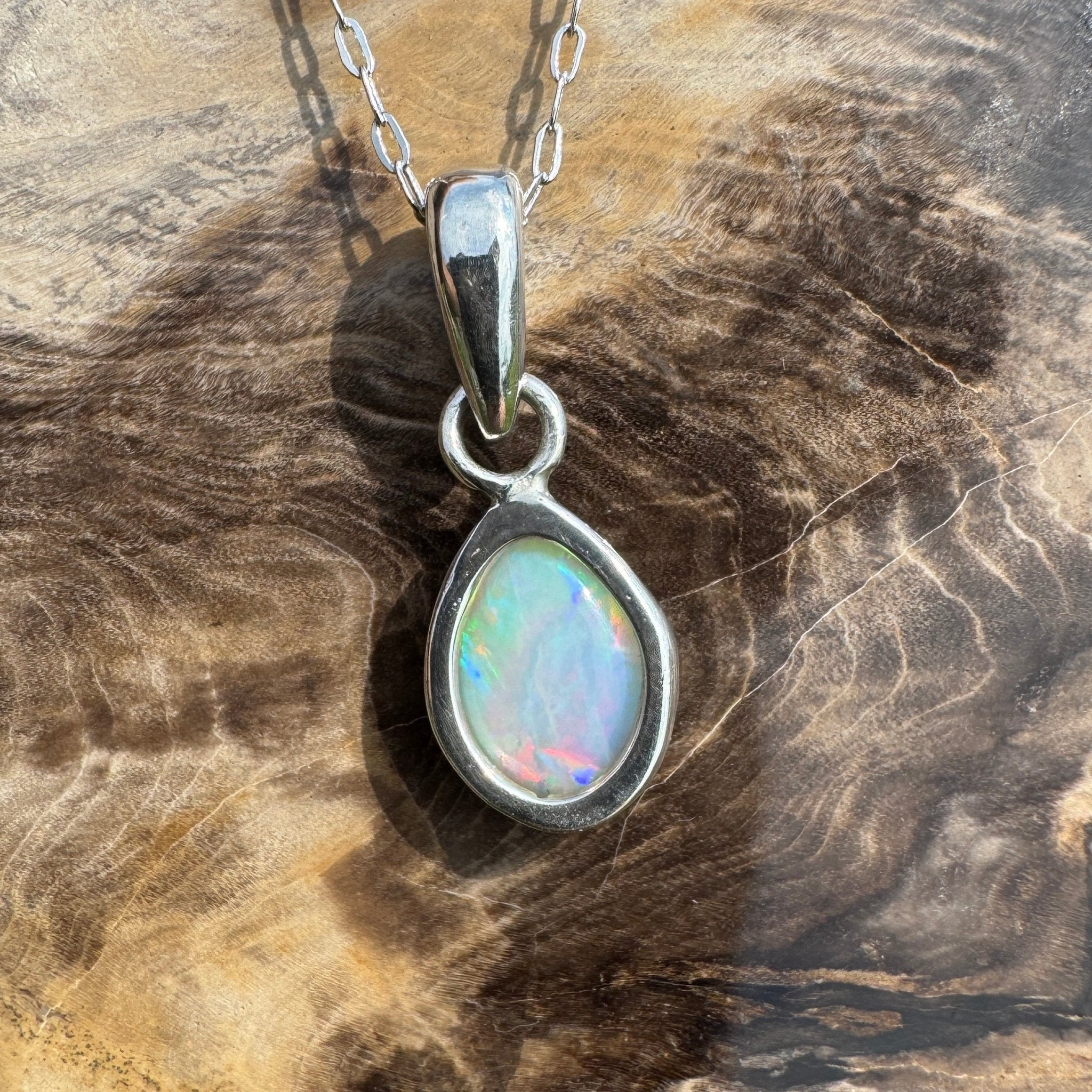 Stradbroke Sunset ~ 2ct Coober Pedy Opal 925 Silver Pendant