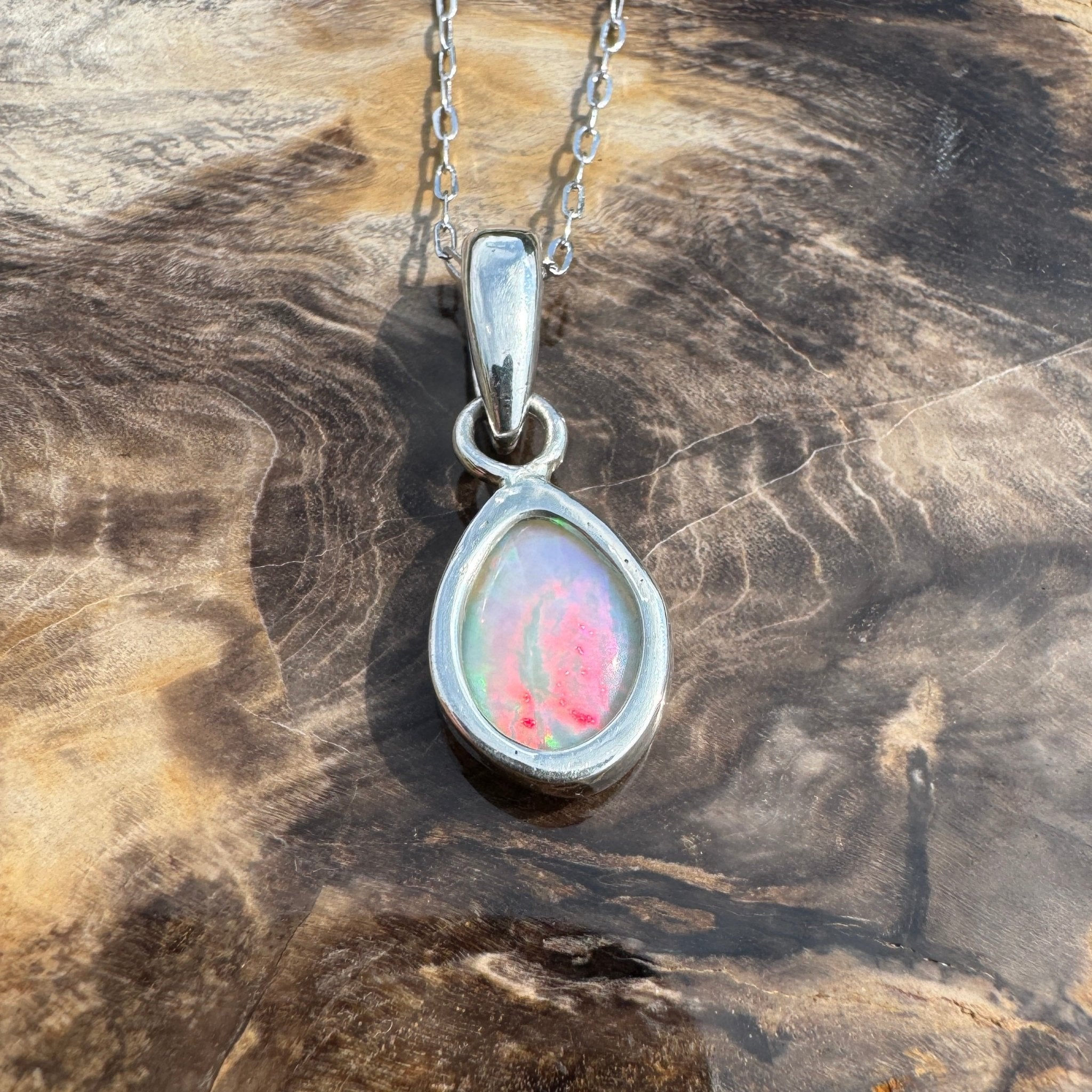 Stradbroke Sunset ~ 2ct Coober Pedy Opal 925 Silver Pendant