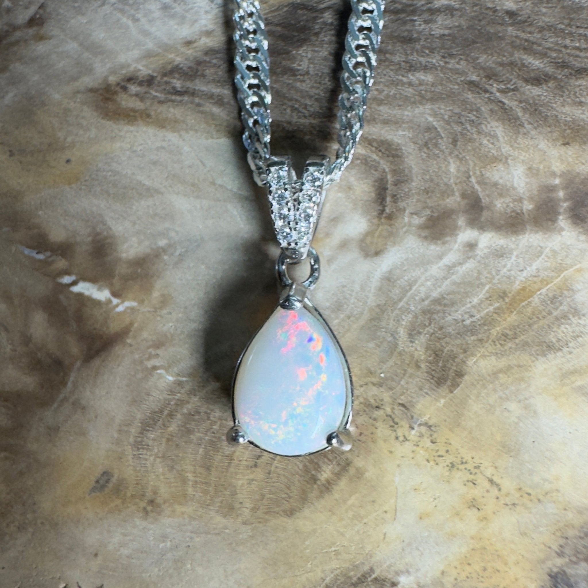 Stuart Range Glow - 0.9ct Coober Pedy Opal 925 Silver Pendant