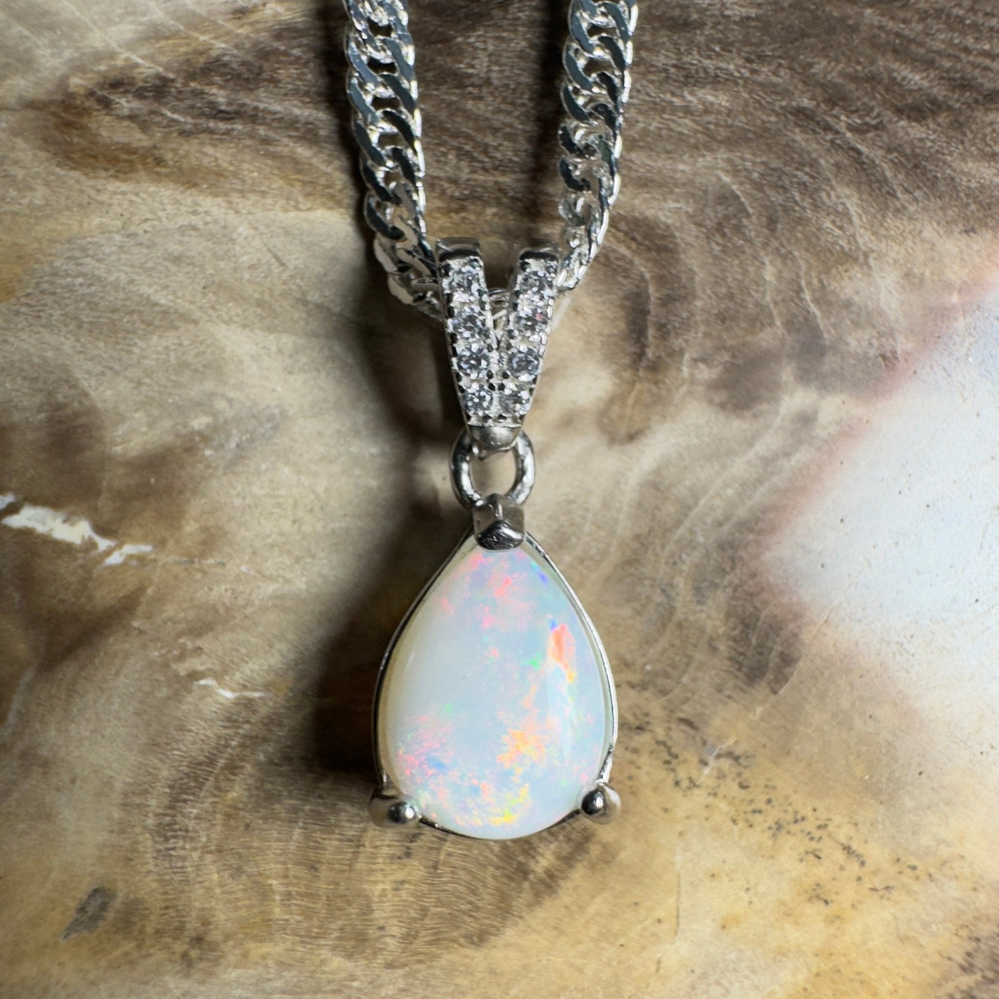 Stuart Range Glow - 0.9ct Coober Pedy Opal 925 Silver Pendant