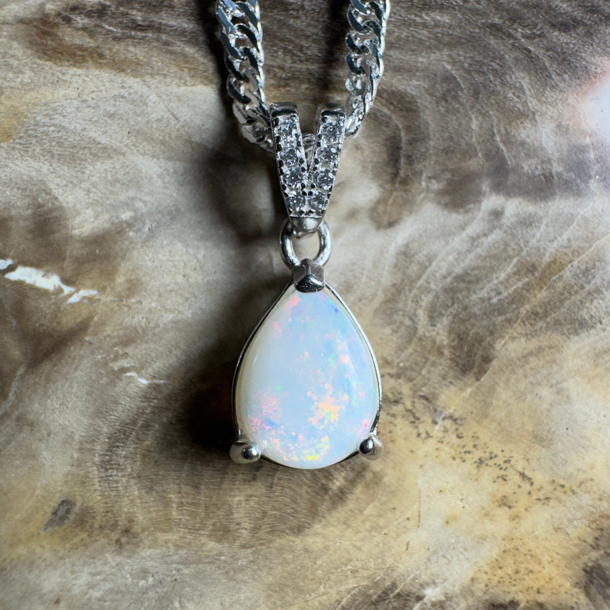 Stuart Range Glow - 0.9ct Coober Pedy Opal 925 Silver Pendant