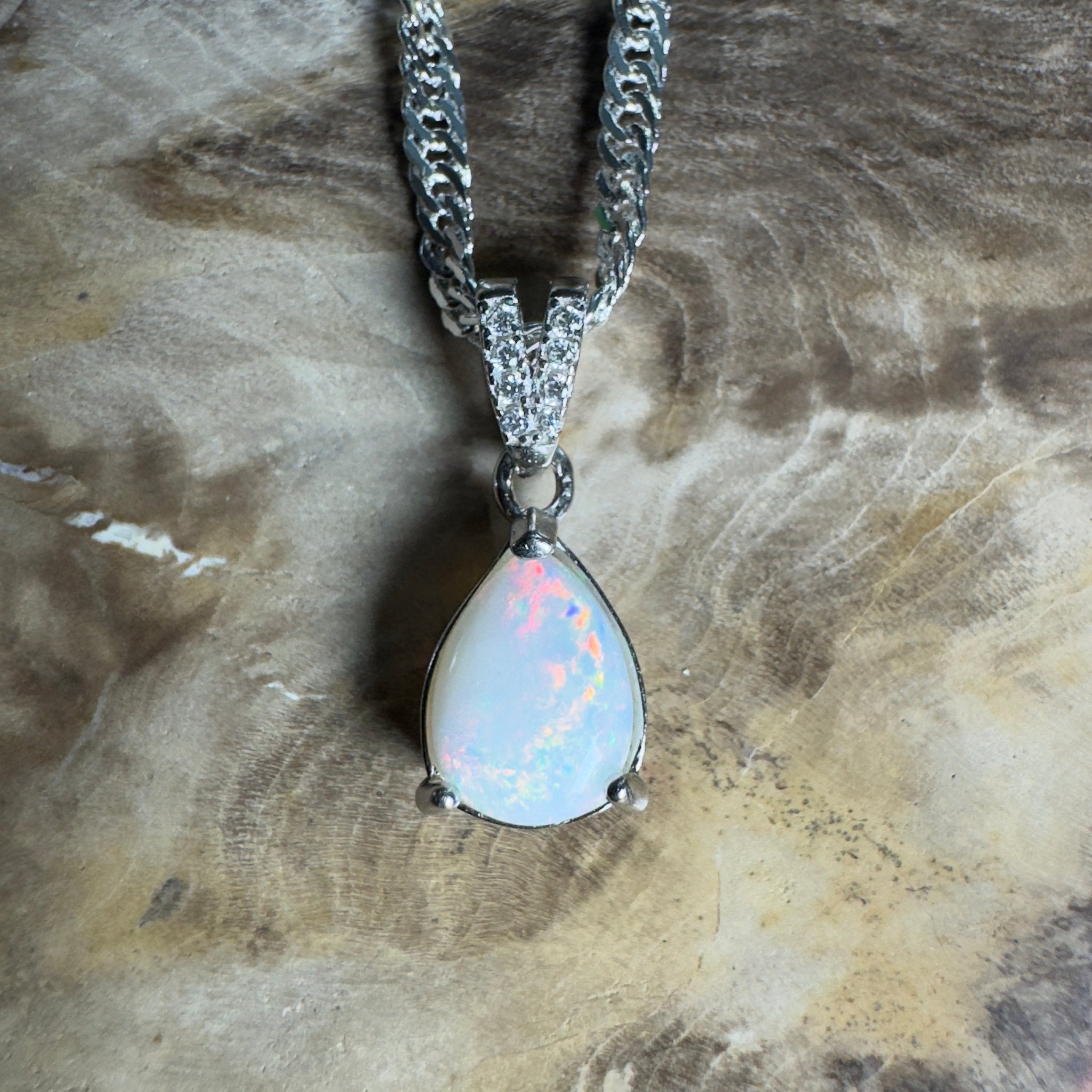 Stuart Range Glow - 0.9ct Coober Pedy Opal 925 Silver Pendant