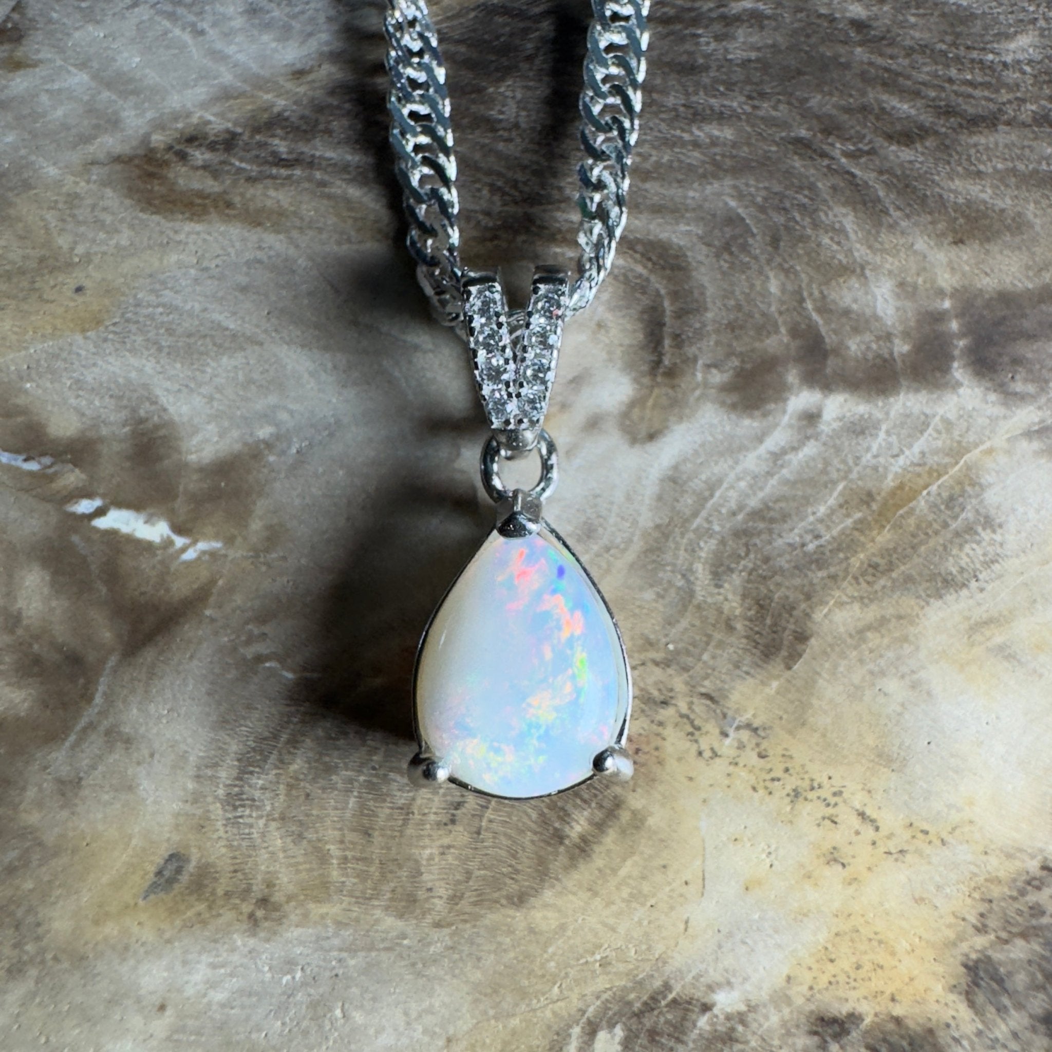 Stuart Range Glow - 0.9ct Coober Pedy Opal 925 Silver Pendant