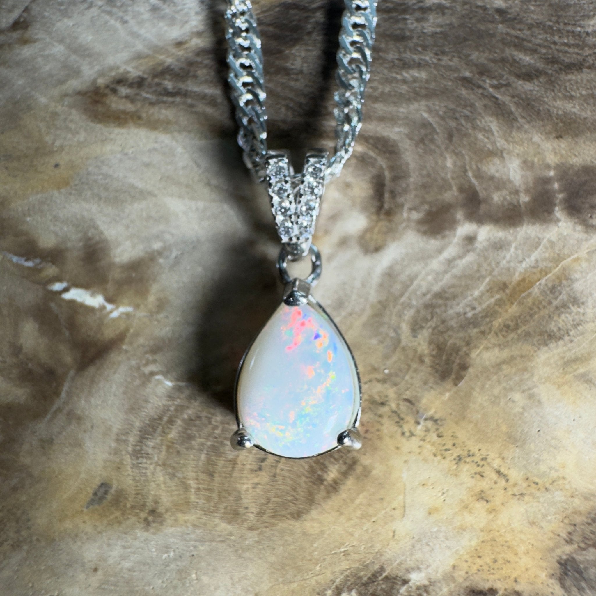 Stuart Range Glow - 0.9ct Coober Pedy Opal 925 Silver Pendant