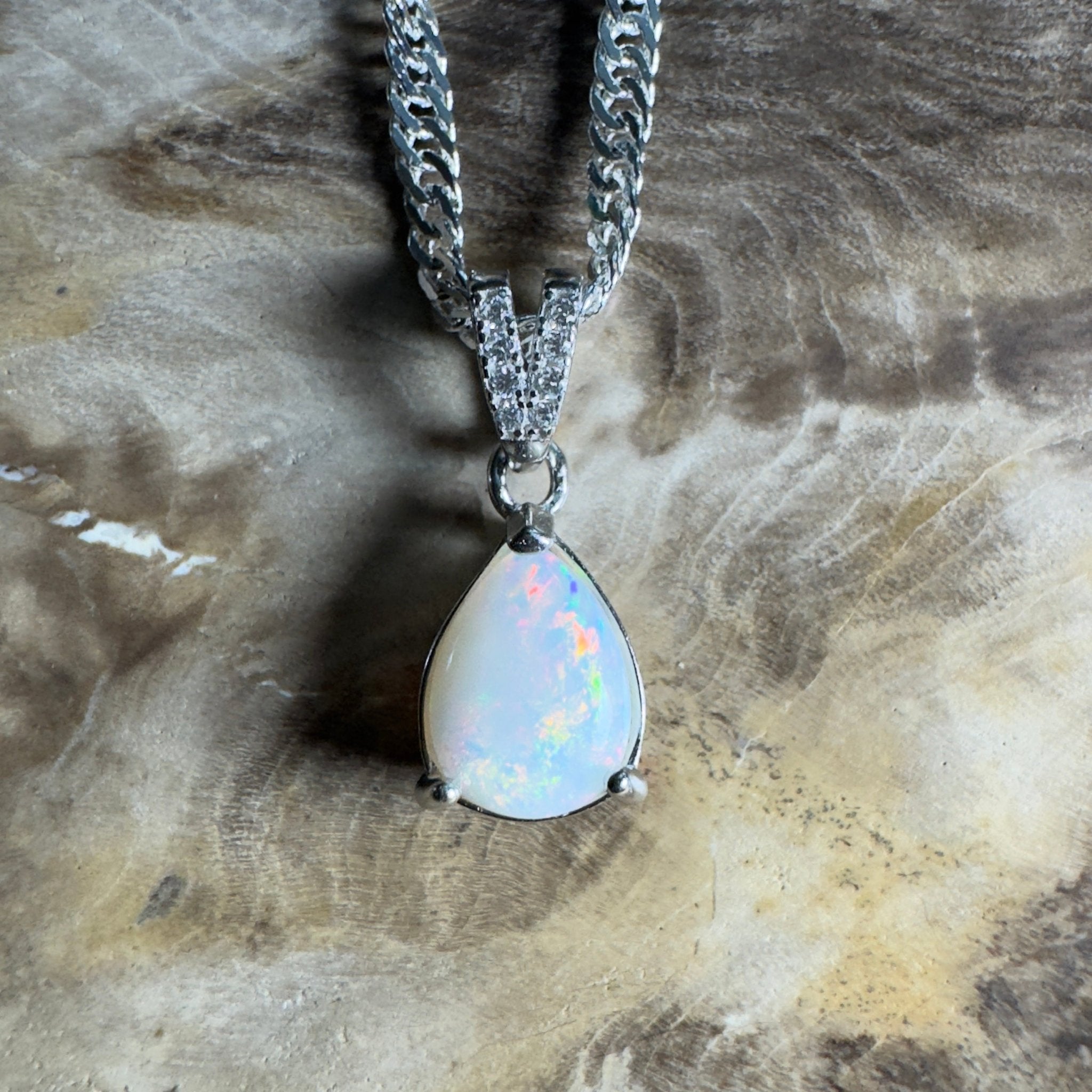 Stuart Range Glow - 0.9ct Coober Pedy Opal 925 Silver Pendant