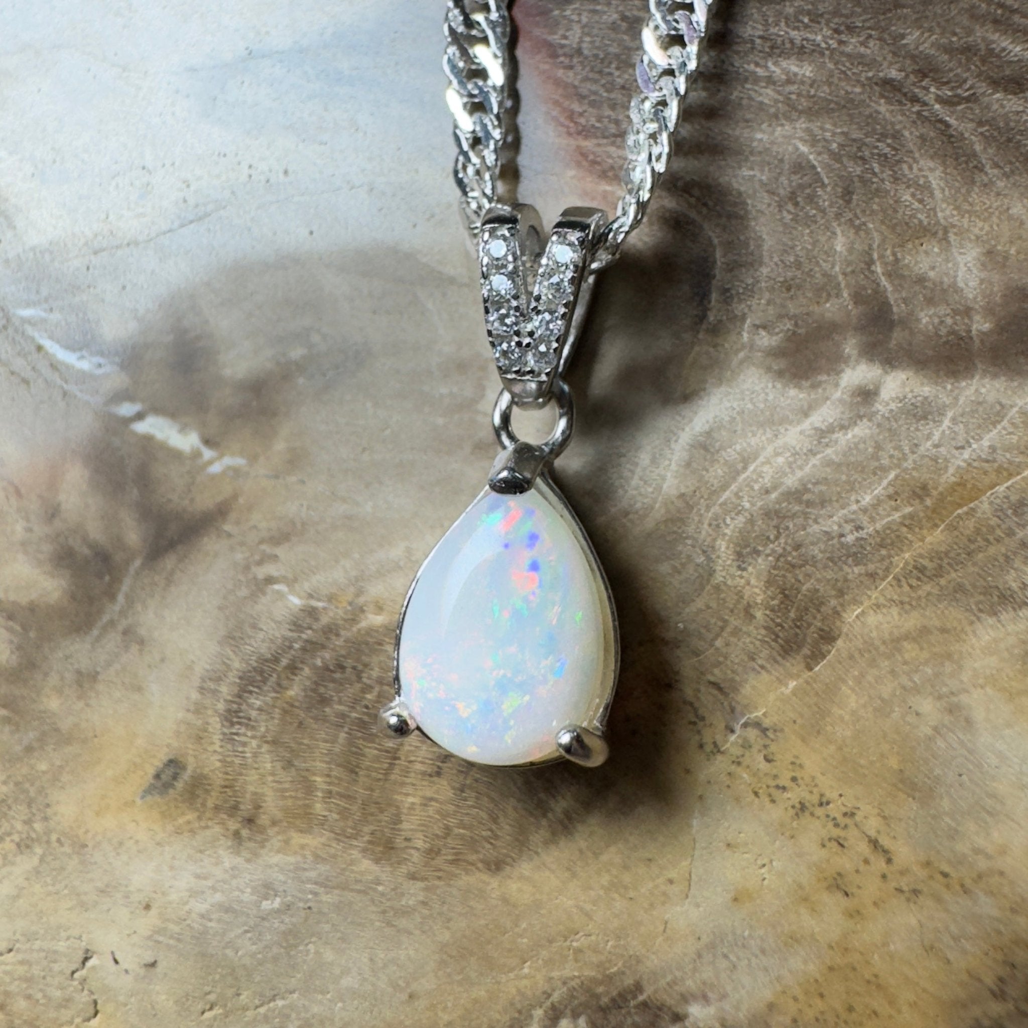 Stuart Range Glow - 0.9ct Coober Pedy Opal 925 Silver Pendant