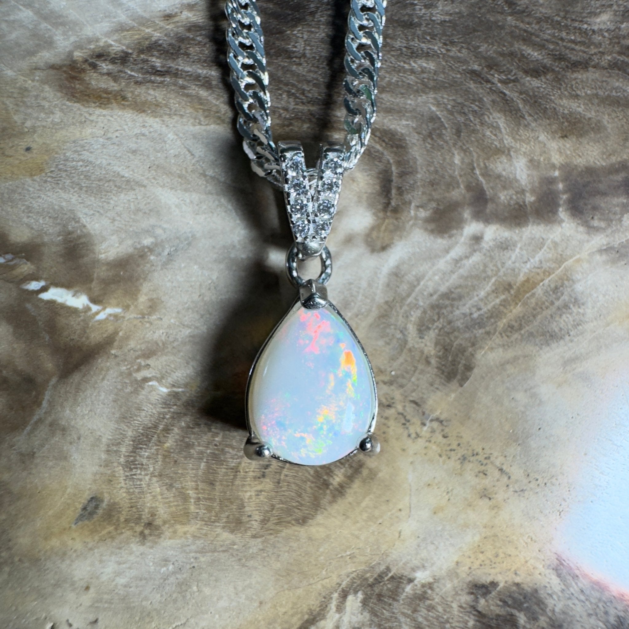 Stuart Range Glow - 0.9ct Coober Pedy Opal 925 Silver Pendant