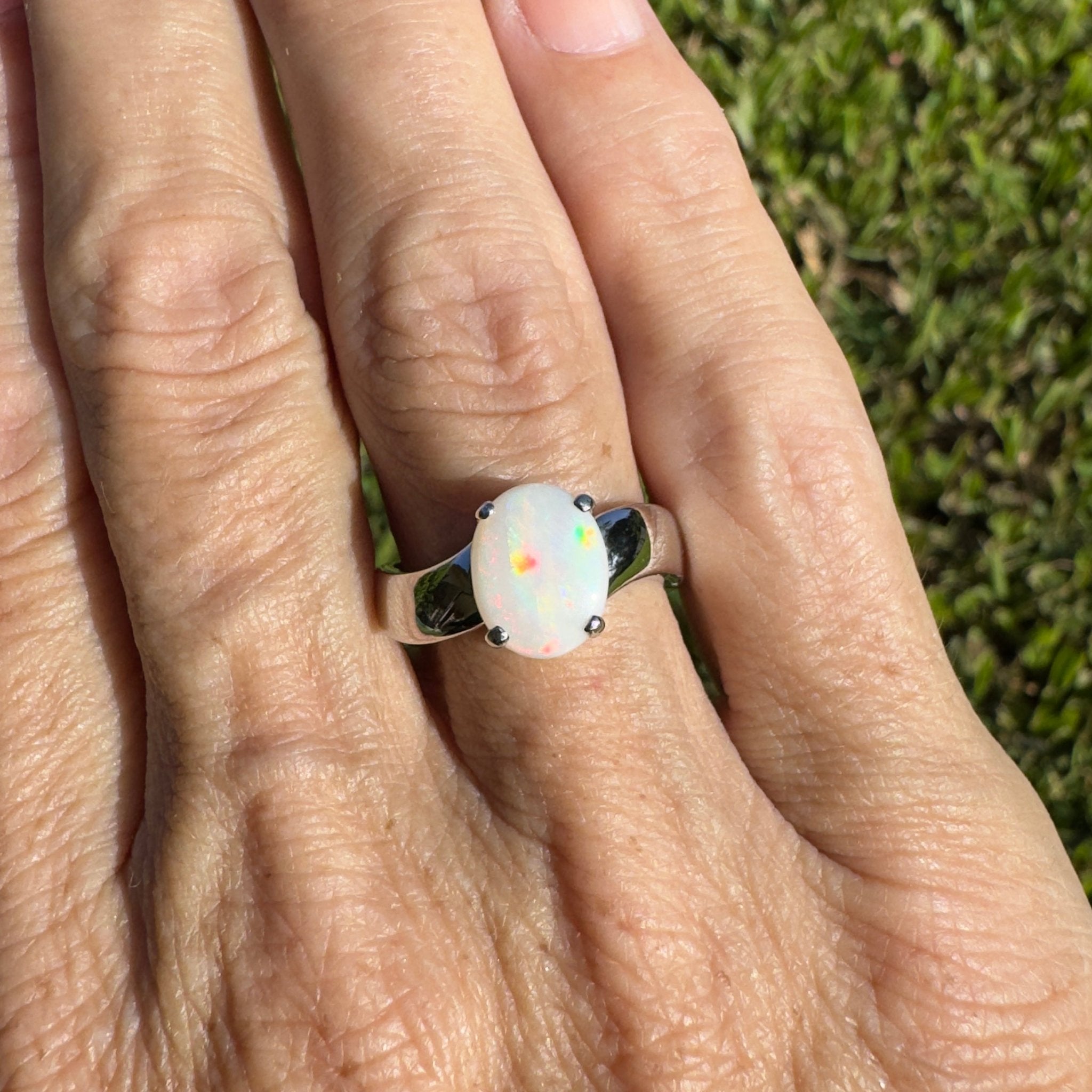 Sturt Starlight - 1.6ct Solid Coober Pedy Opal 925 Silver Ring