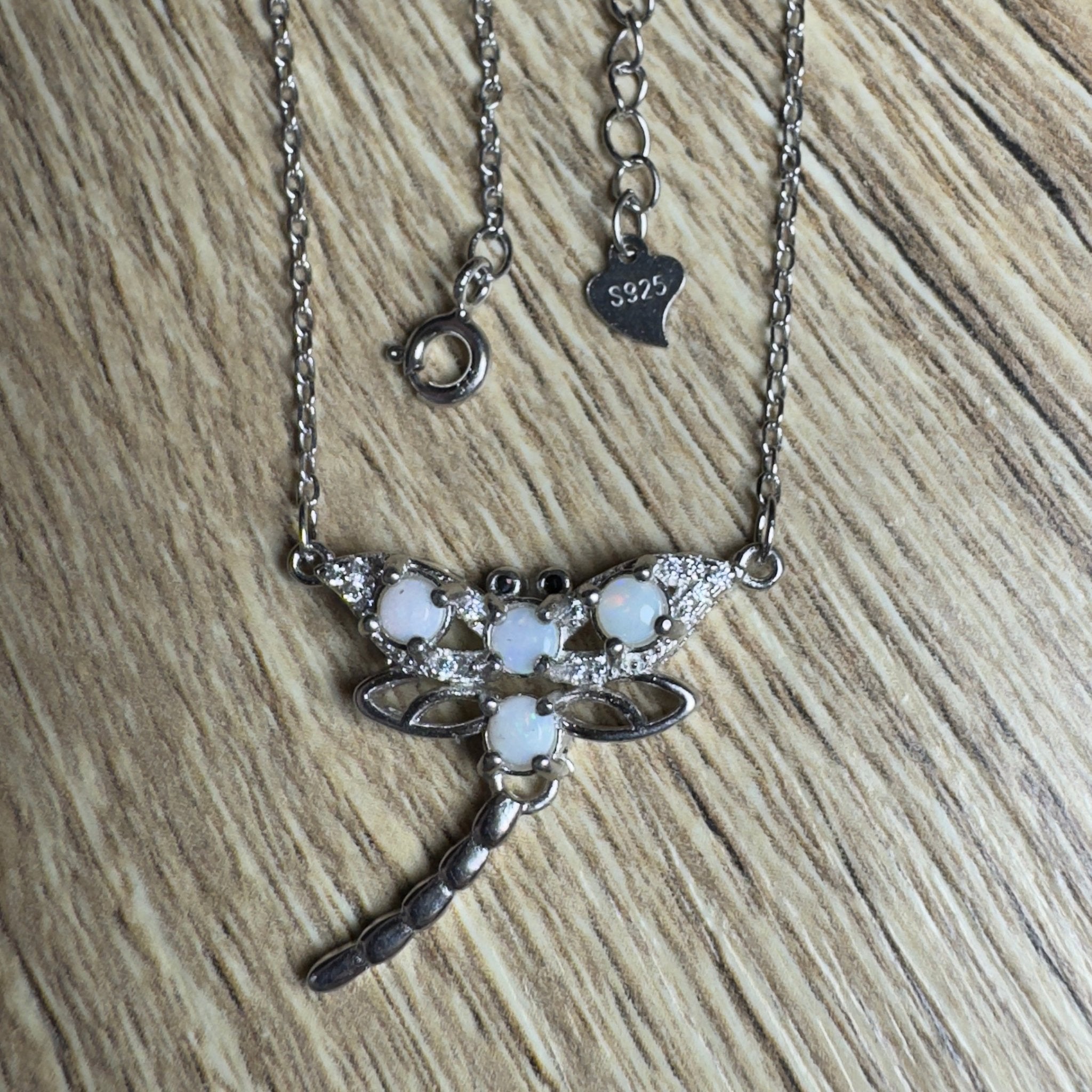 Summer Dragonfly ~ Handcrafted 1.2ct Coober Pedy Opal Dragonfly Pendant