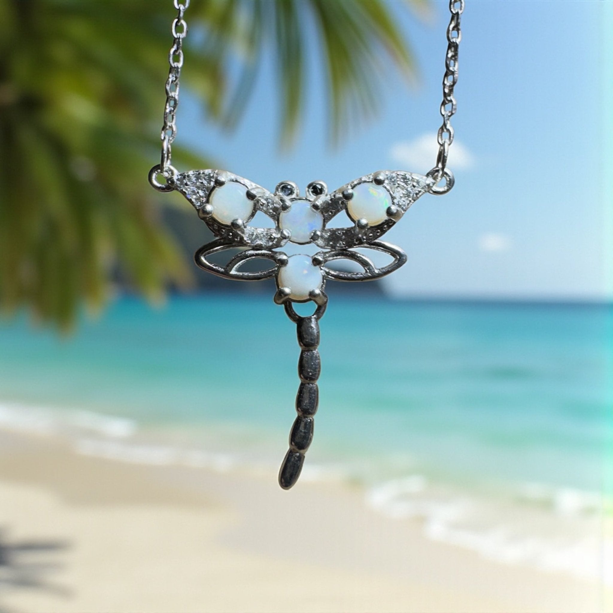 Summer Dragonfly ~ Handcrafted 1.2ct Coober Pedy Opal Dragonfly Pendant