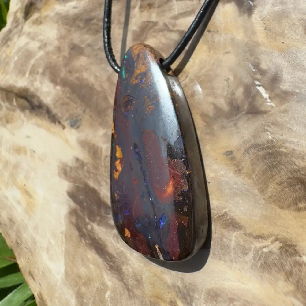 ‘Summer Night Vibes' ~ Handcrafted 49ct Solid Queensland Koroit Opal Pendant Necklace