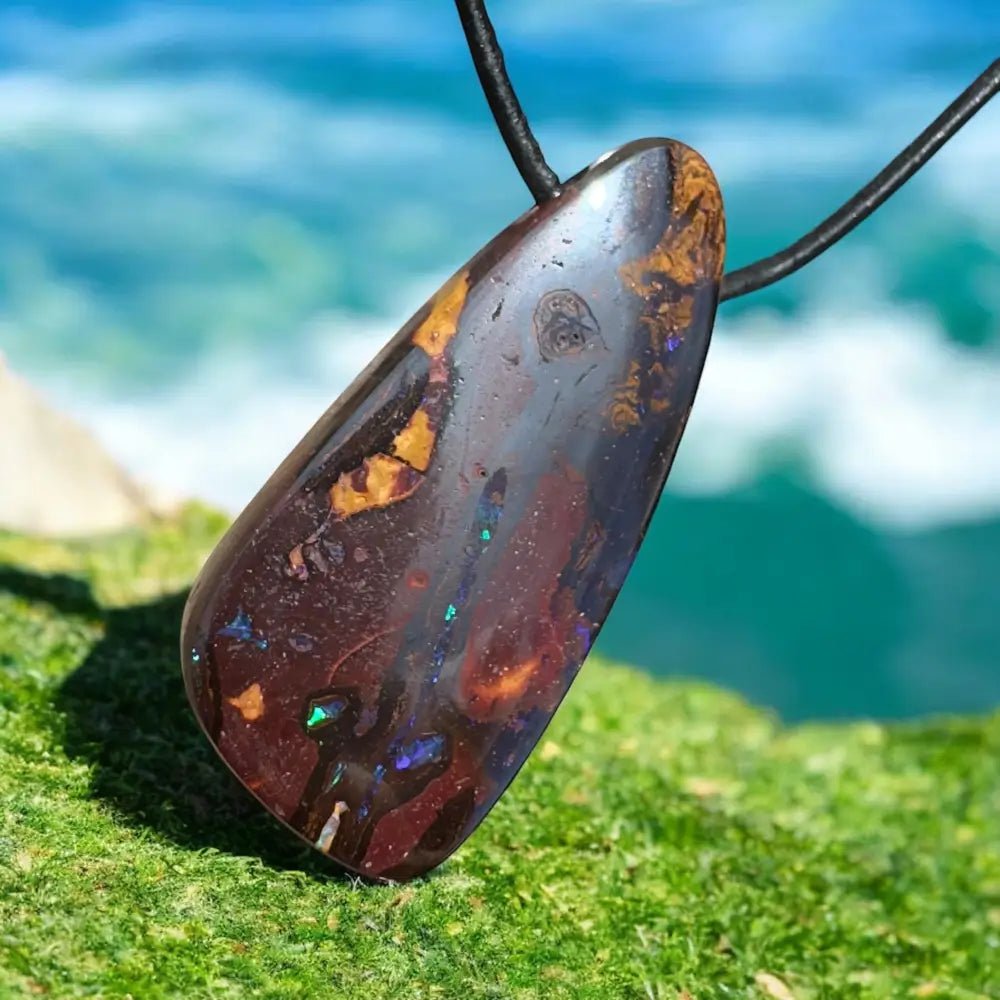 ‘Summer Night Vibes' ~ Handcrafted 49ct Solid Queensland Koroit Opal Pendant Necklace