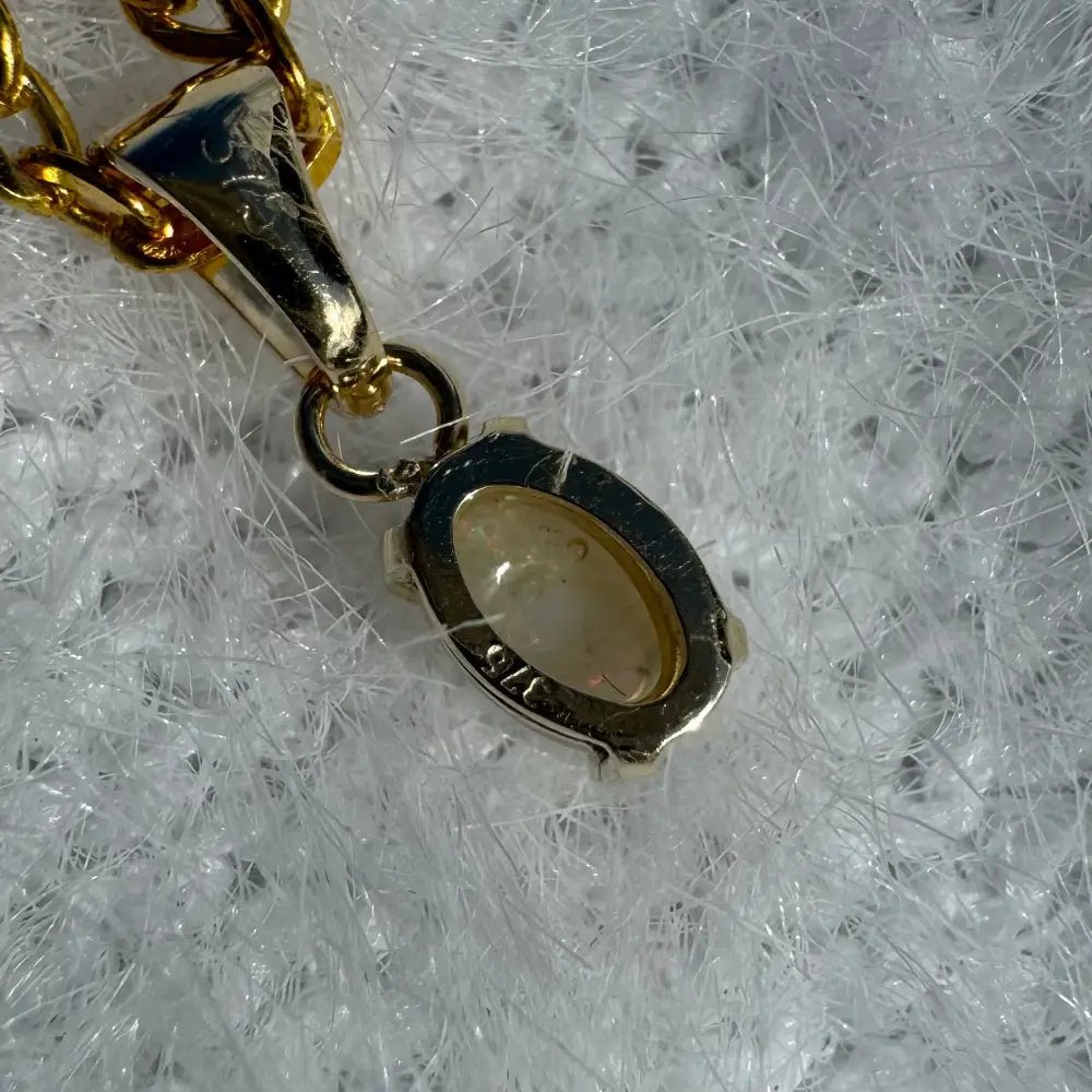 'Sunrise Glow' ~ Handcrafted 9ct Solid Gold 0.6ct Coober Pedy Opal Pendant