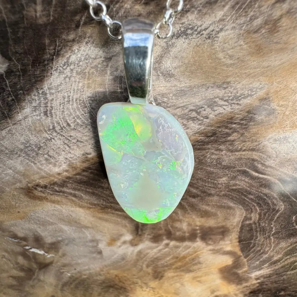 'Sunset Horizon' ~ Handcrafted 3.7ct Solid Lightning Ridge Opal 925 Sterling Silver Pendant Necklace
