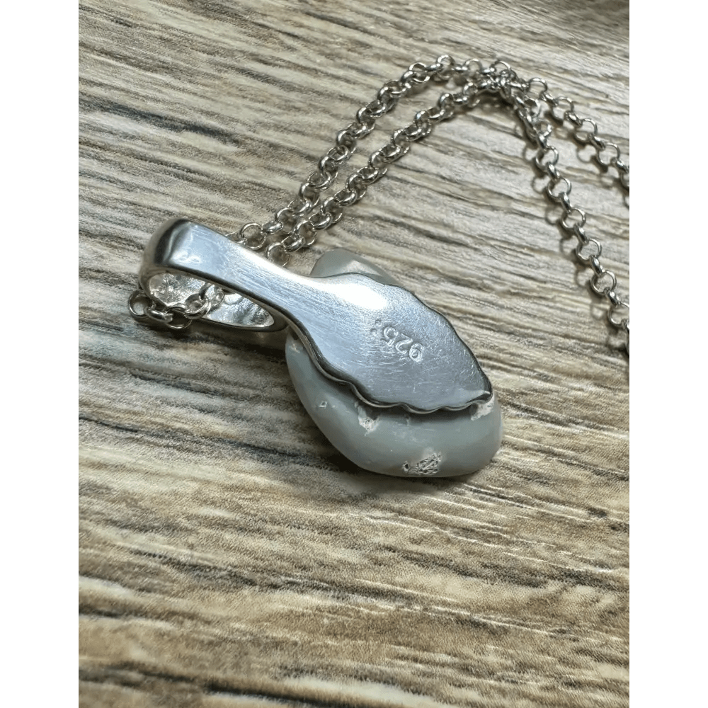 'Sunset Horizon' ~ Handcrafted 3.7ct Solid Lightning Ridge Opal 925 Sterling Silver Pendant Necklace