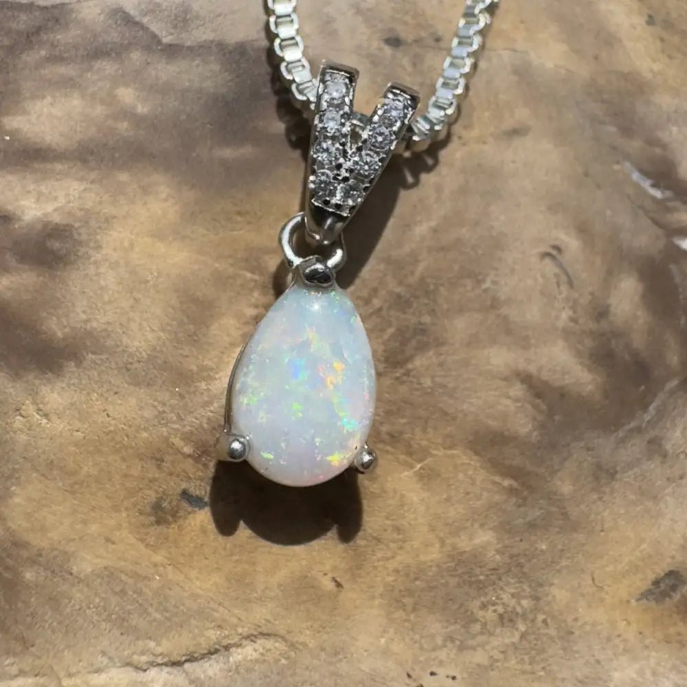 ‘Sunset Serenity' ~ Handcrafted 0.6ct Solid Coober Pedy Opal 925 Sterling Silver Pendant Necklace