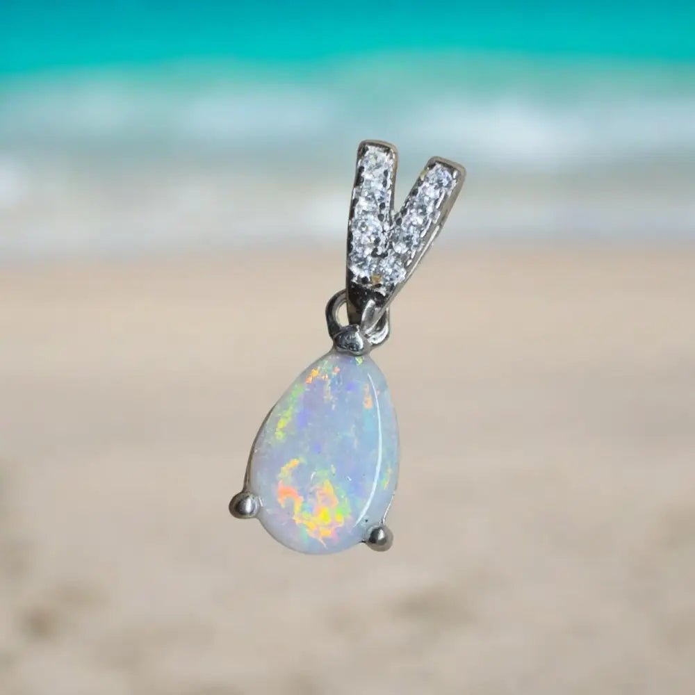 ‘Sunset Serenity' ~ Handcrafted 0.6ct Solid Coober Pedy Opal 925 Sterling Silver Pendant Necklace