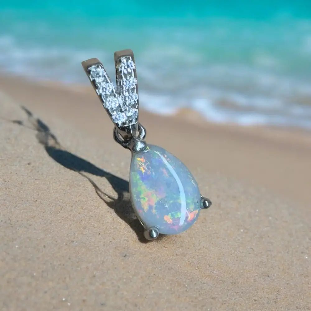 ‘Sunset Serenity' ~ Handcrafted 0.6ct Solid Coober Pedy Opal 925 Sterling Silver Pendant Necklace