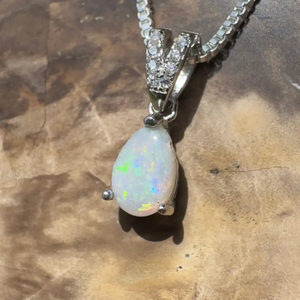 ‘Sunset Serenity' ~ Handcrafted 0.6ct Solid Coober Pedy Opal 925 Sterling Silver Pendant Necklace