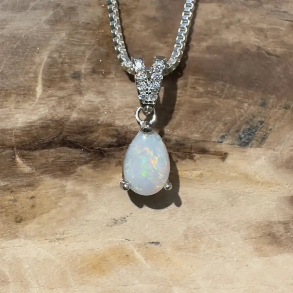 ‘Sunset Serenity' ~ Handcrafted 0.6ct Solid Coober Pedy Opal 925 Sterling Silver Pendant Necklace