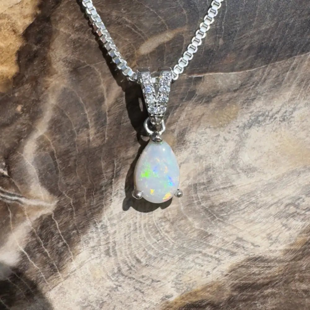 ‘Sunset Serenity' ~ Handcrafted 0.6ct Solid Coober Pedy Opal 925 Sterling Silver Pendant Necklace