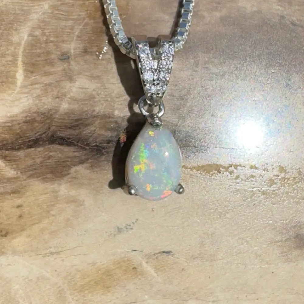 ‘Sunset Serenity' ~ Handcrafted 0.6ct Solid Coober Pedy Opal 925 Sterling Silver Pendant Necklace