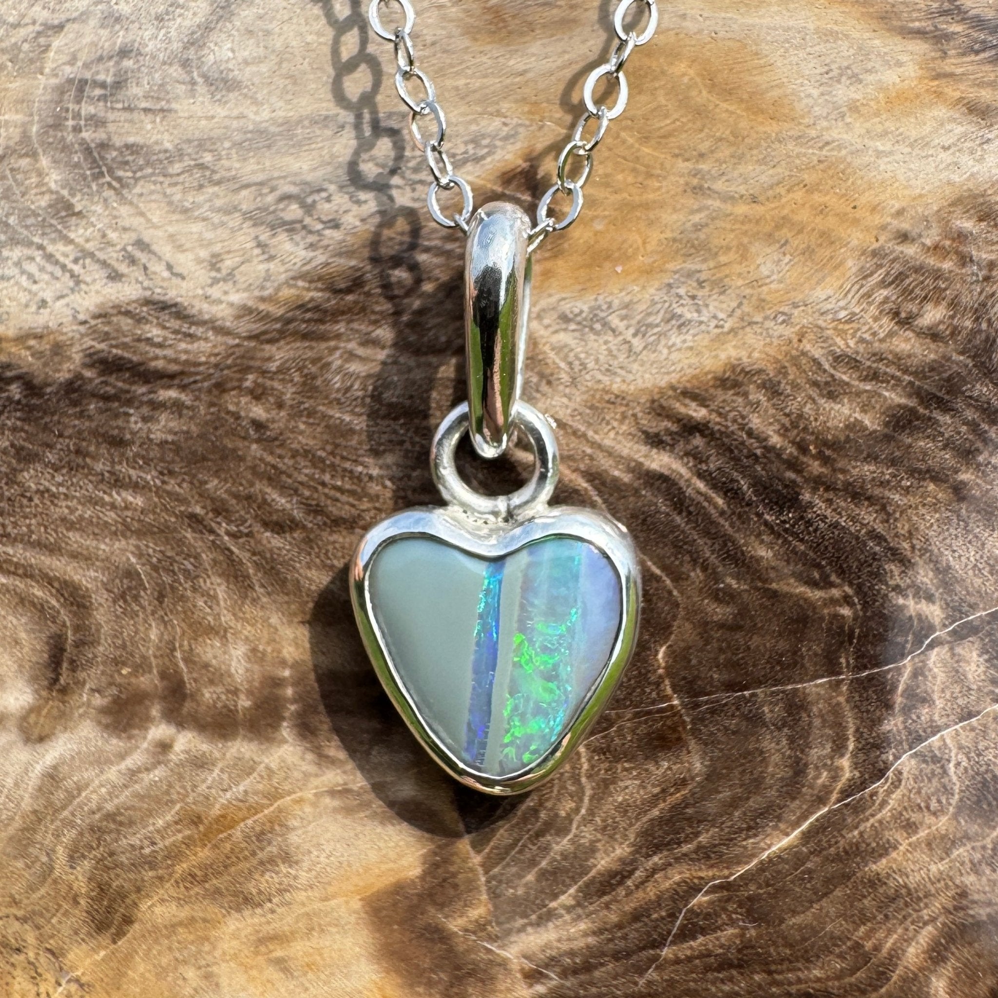 Sunshine Coastal Love ~ 1.5ct Lightning Ridge Opal 925 Silver Pendant