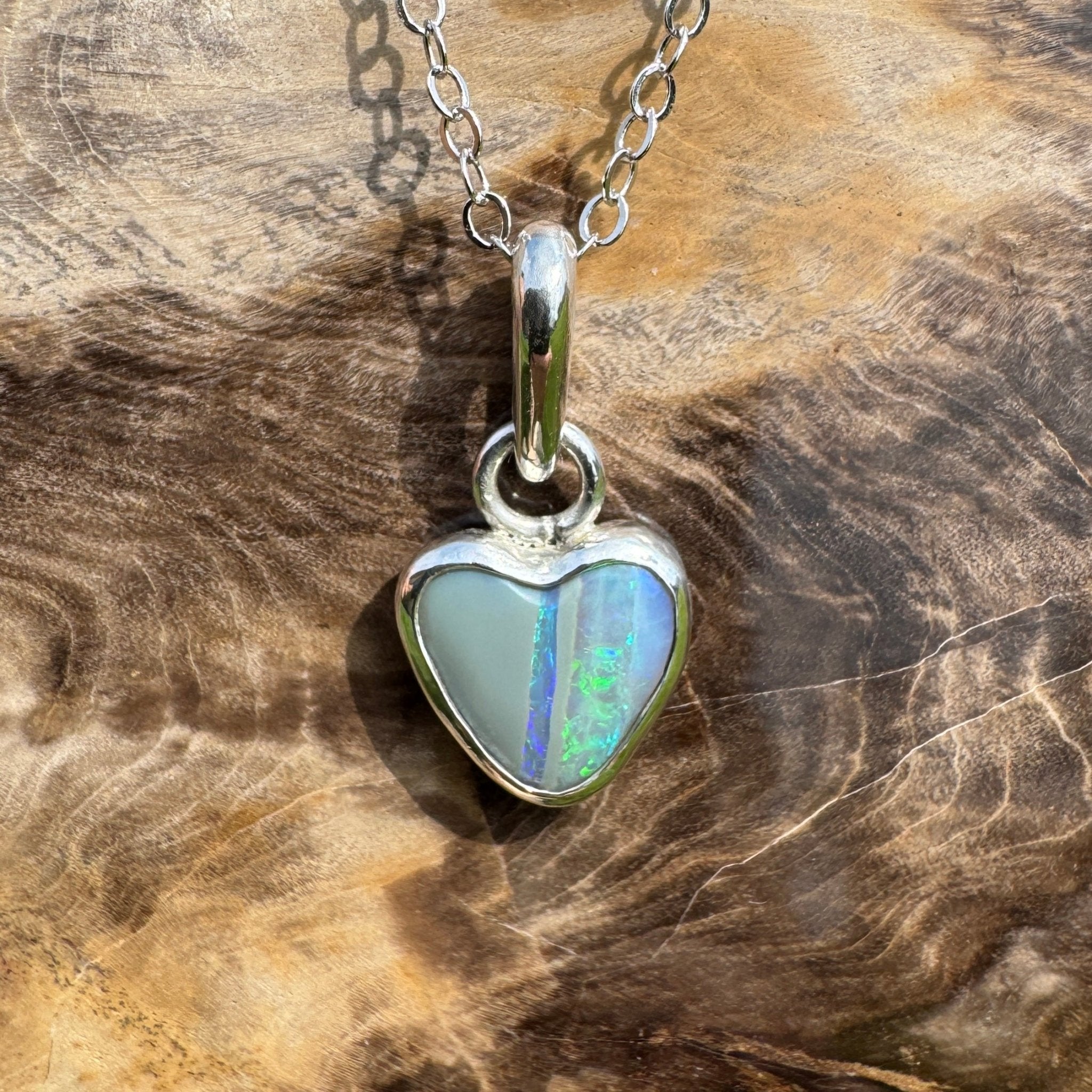 Sunshine Coastal Love ~ 1.5ct Lightning Ridge Opal 925 Silver Pendant