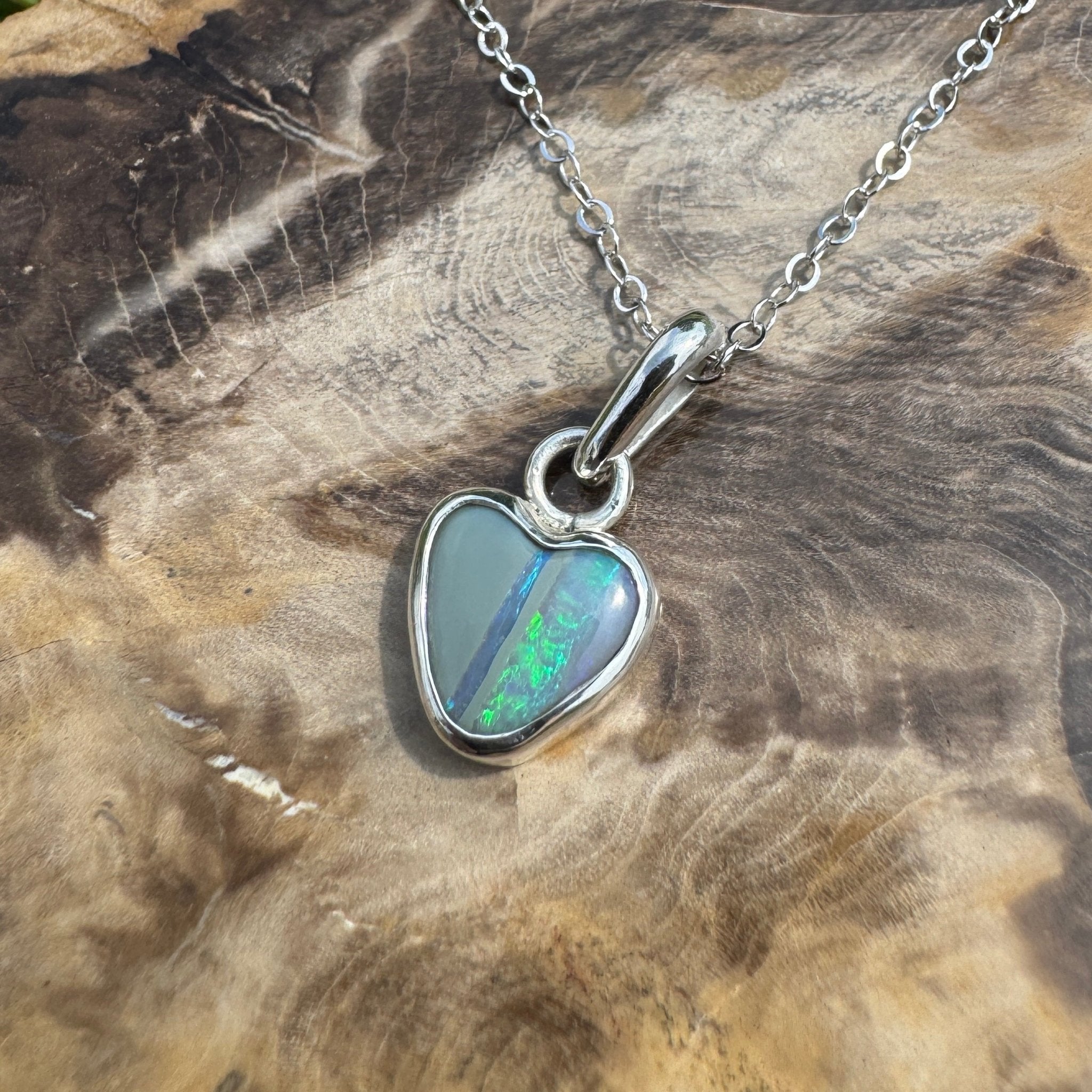 Sunshine Coastal Love ~ 1.5ct Lightning Ridge Opal 925 Silver Pendant
