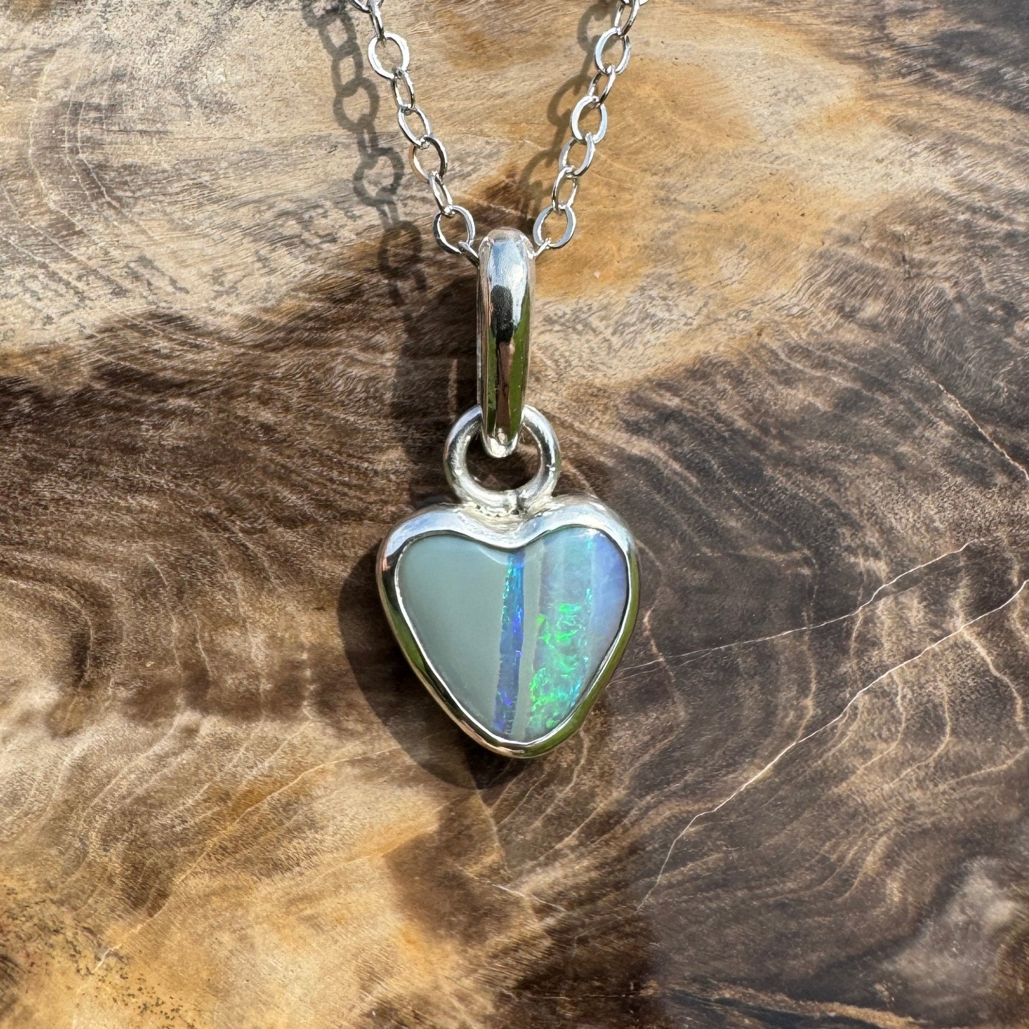 Sunshine Coastal Love ~ 1.5ct Lightning Ridge Opal 925 Silver Pendant