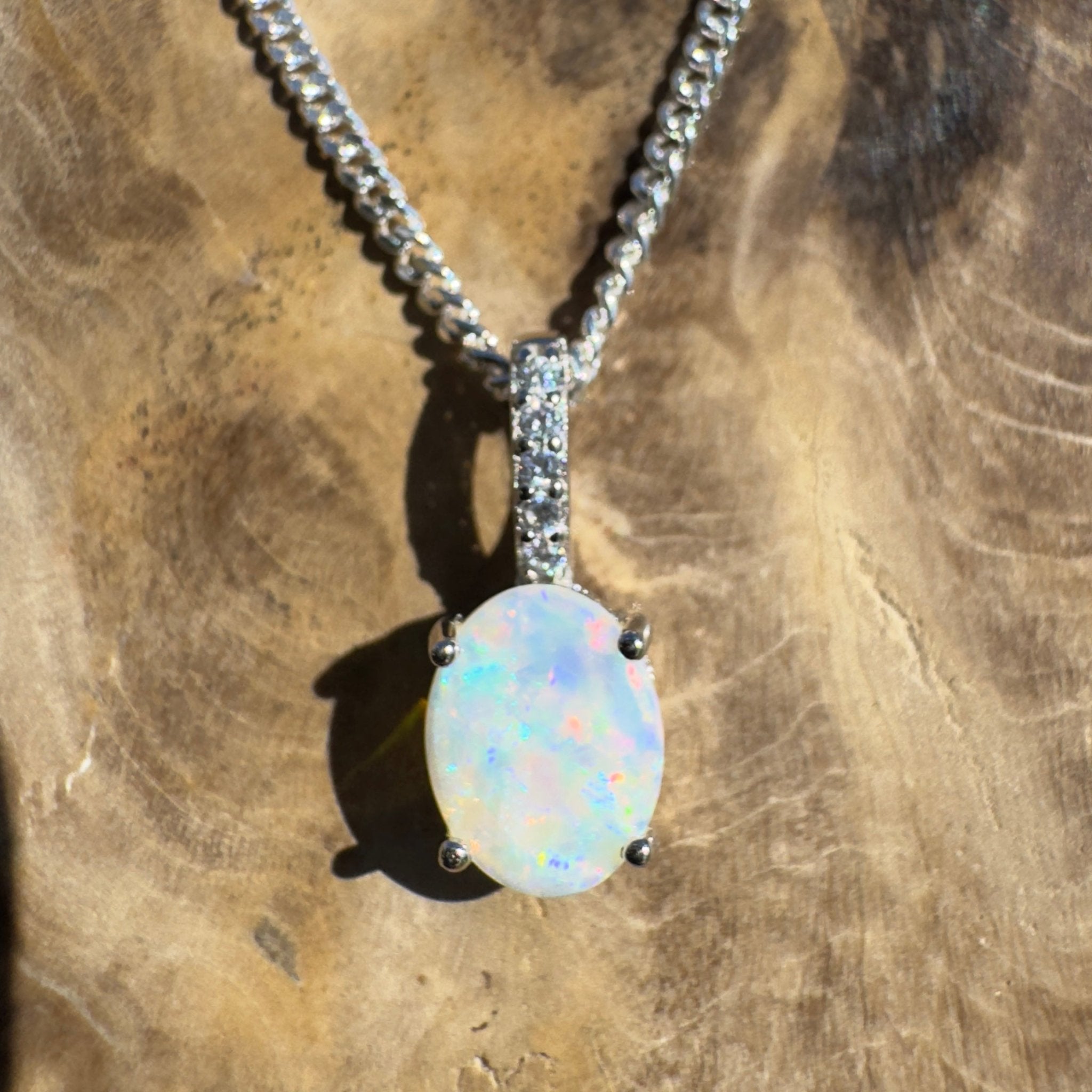 Tallaringa Mirage ~ 0.8ct Coober Pedy Opal 925 Silver Pendant