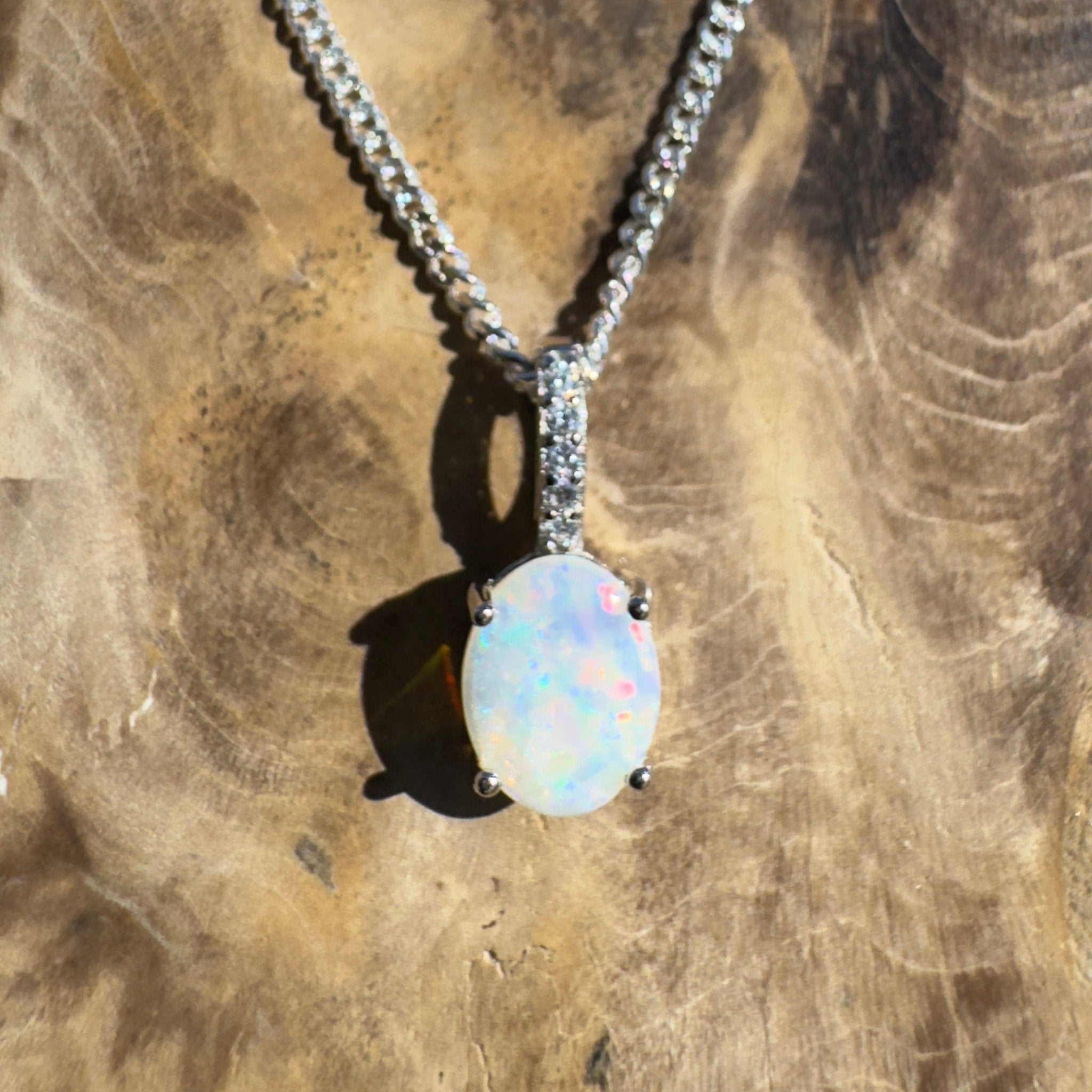 Tallaringa Mirage ~ 0.8ct Coober Pedy Opal 925 Silver Pendant