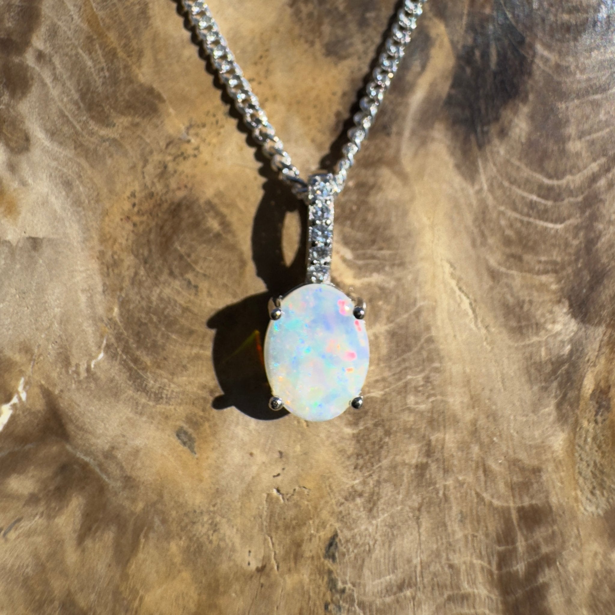 Tallaringa Mirage ~ 0.8ct Coober Pedy Opal 925 Silver Pendant