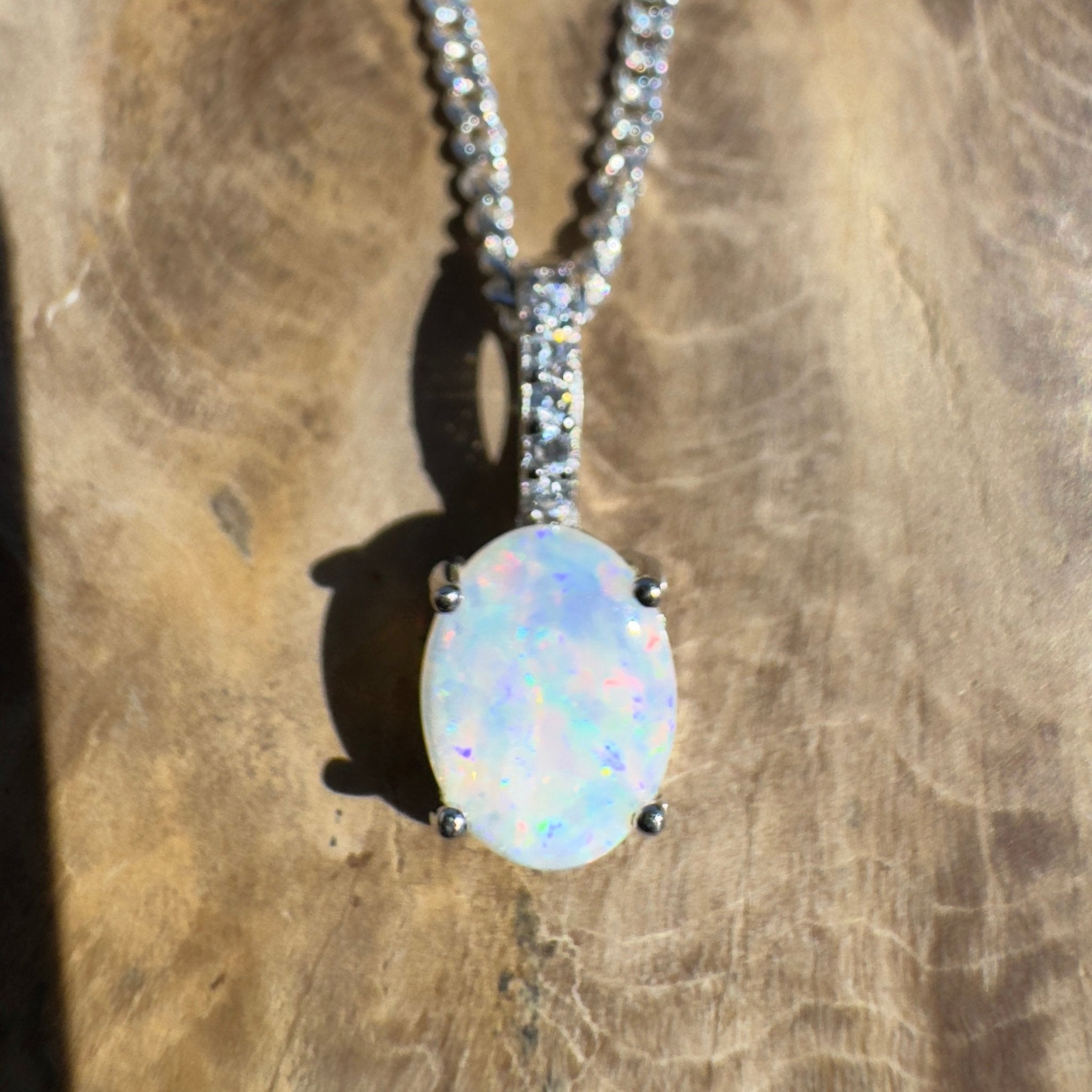 Tallaringa Mirage ~ 0.8ct Coober Pedy Opal 925 Silver Pendant