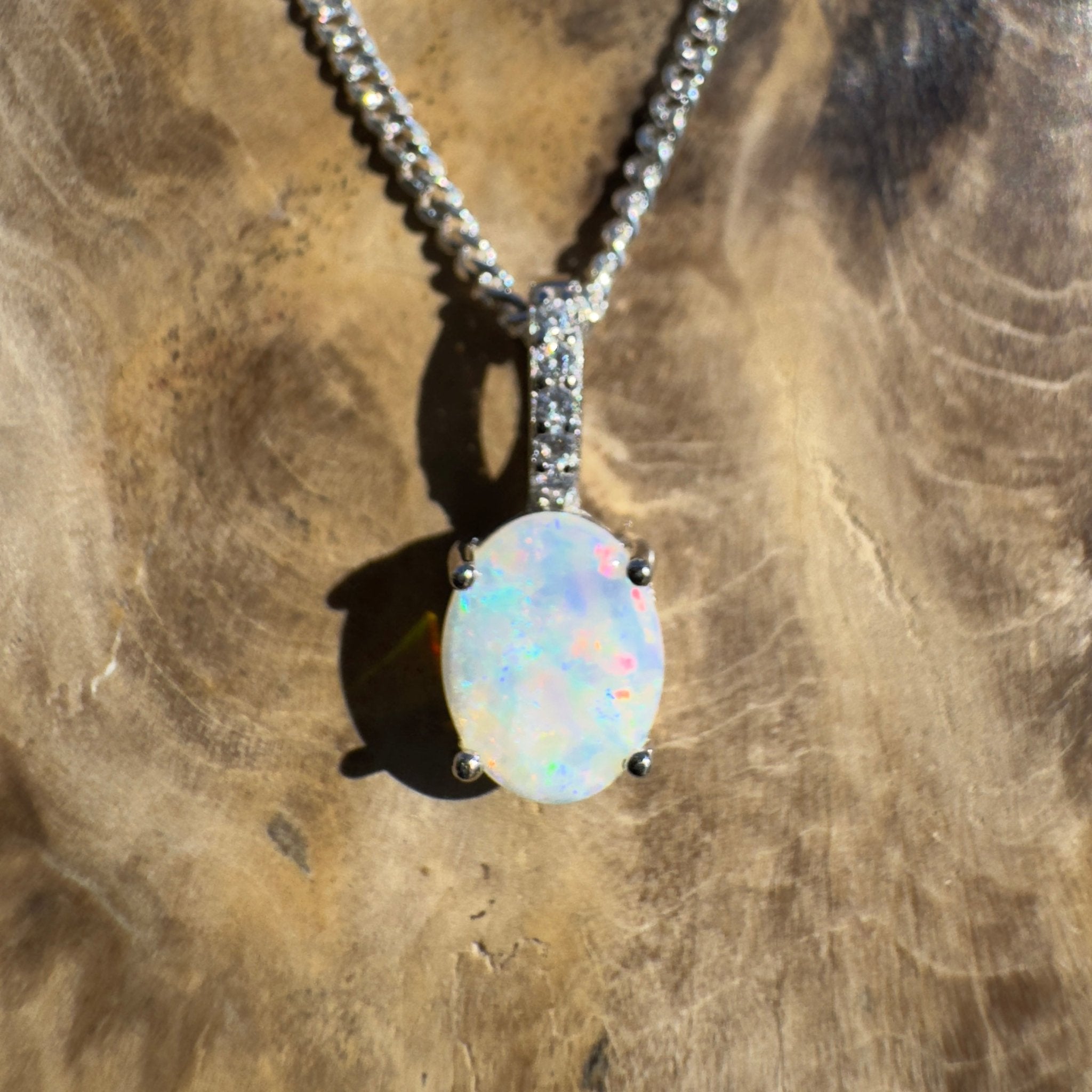Tallaringa Mirage ~ 0.8ct Coober Pedy Opal 925 Silver Pendant