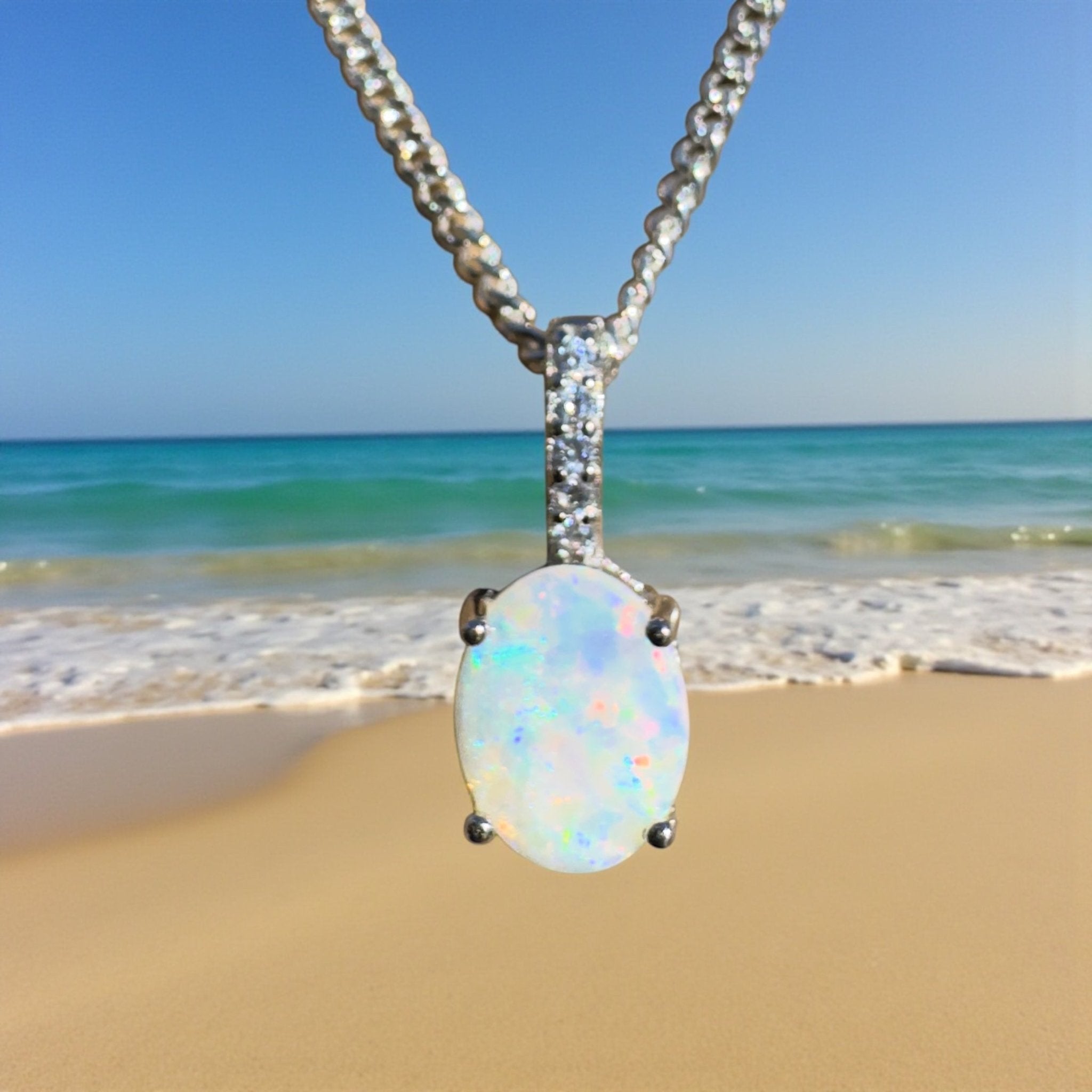 Tallaringa Mirage ~ 0.8ct Coober Pedy Opal 925 Silver Pendant