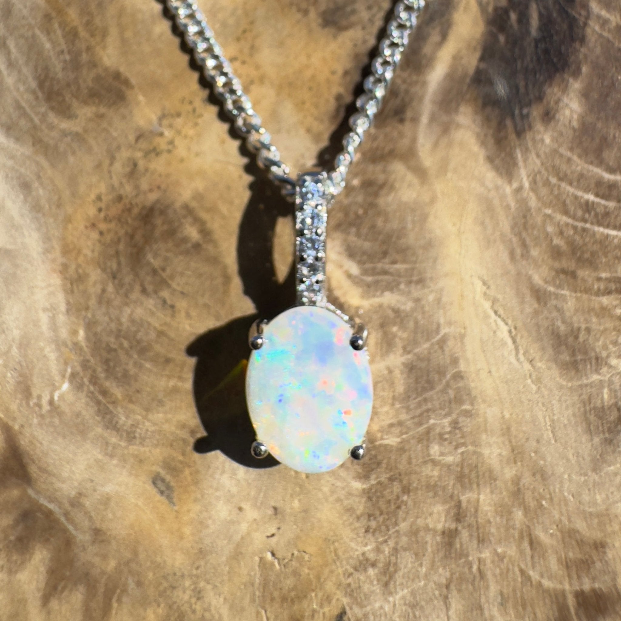 Tallaringa Mirage ~ 0.8ct Coober Pedy Opal 925 Silver Pendant