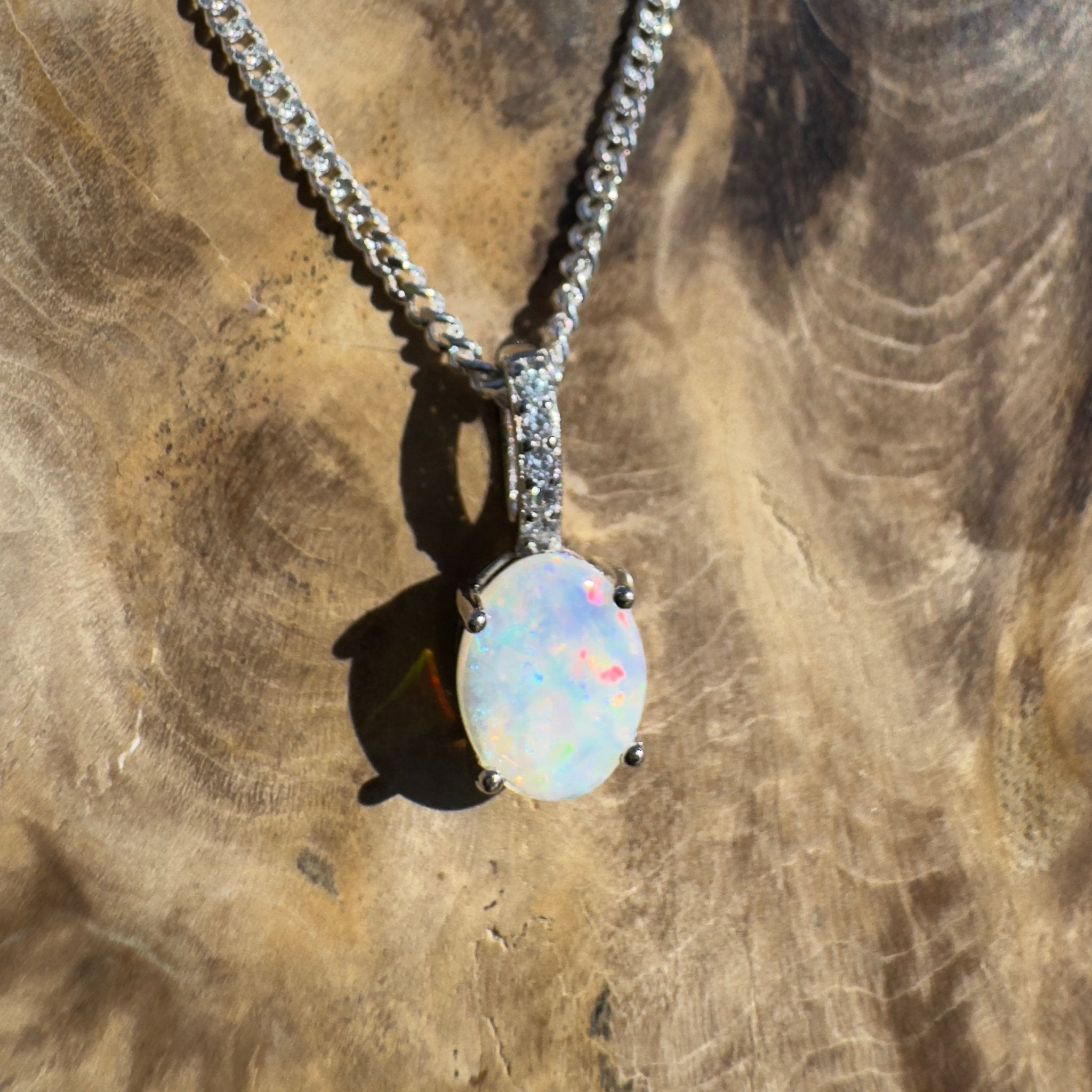Tallaringa Mirage ~ 0.8ct Coober Pedy Opal 925 Silver Pendant