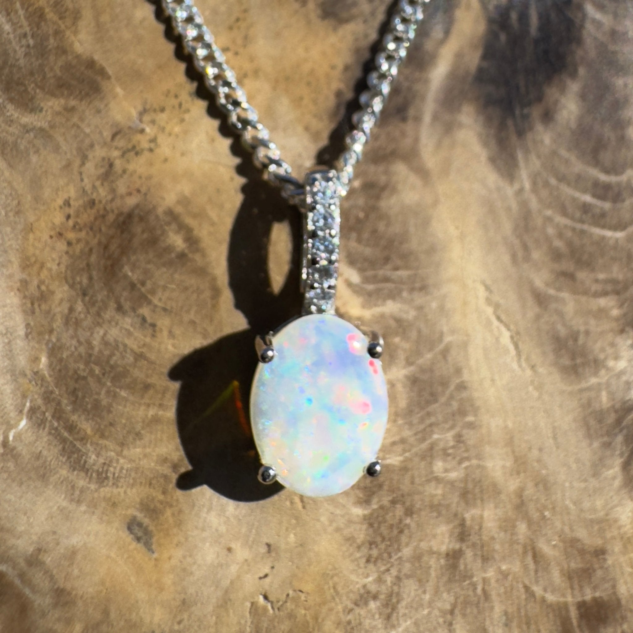 Tallaringa Mirage ~ 0.8ct Coober Pedy Opal 925 Silver Pendant