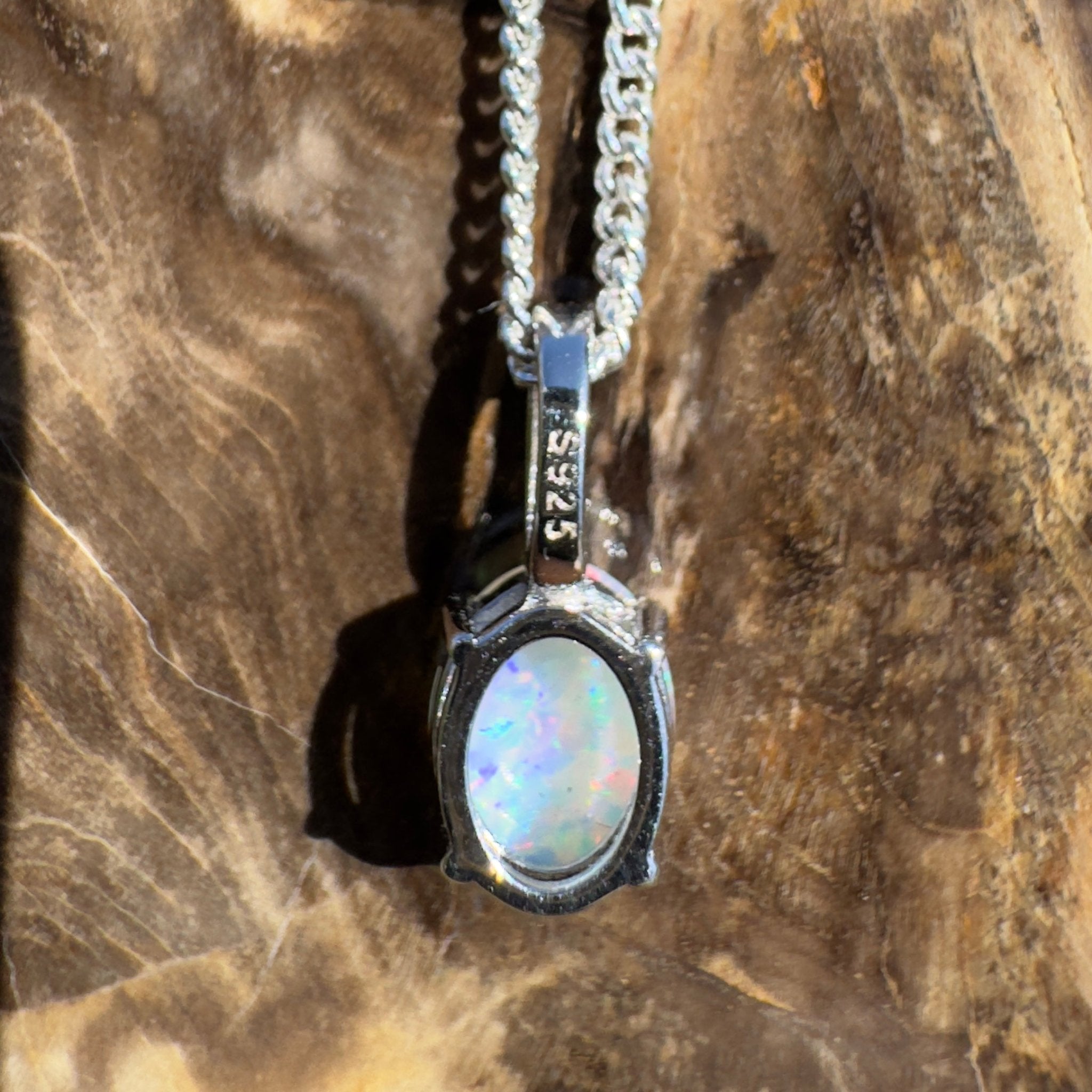 Tallaringa Mirage ~ 0.8ct Coober Pedy Opal 925 Silver Pendant